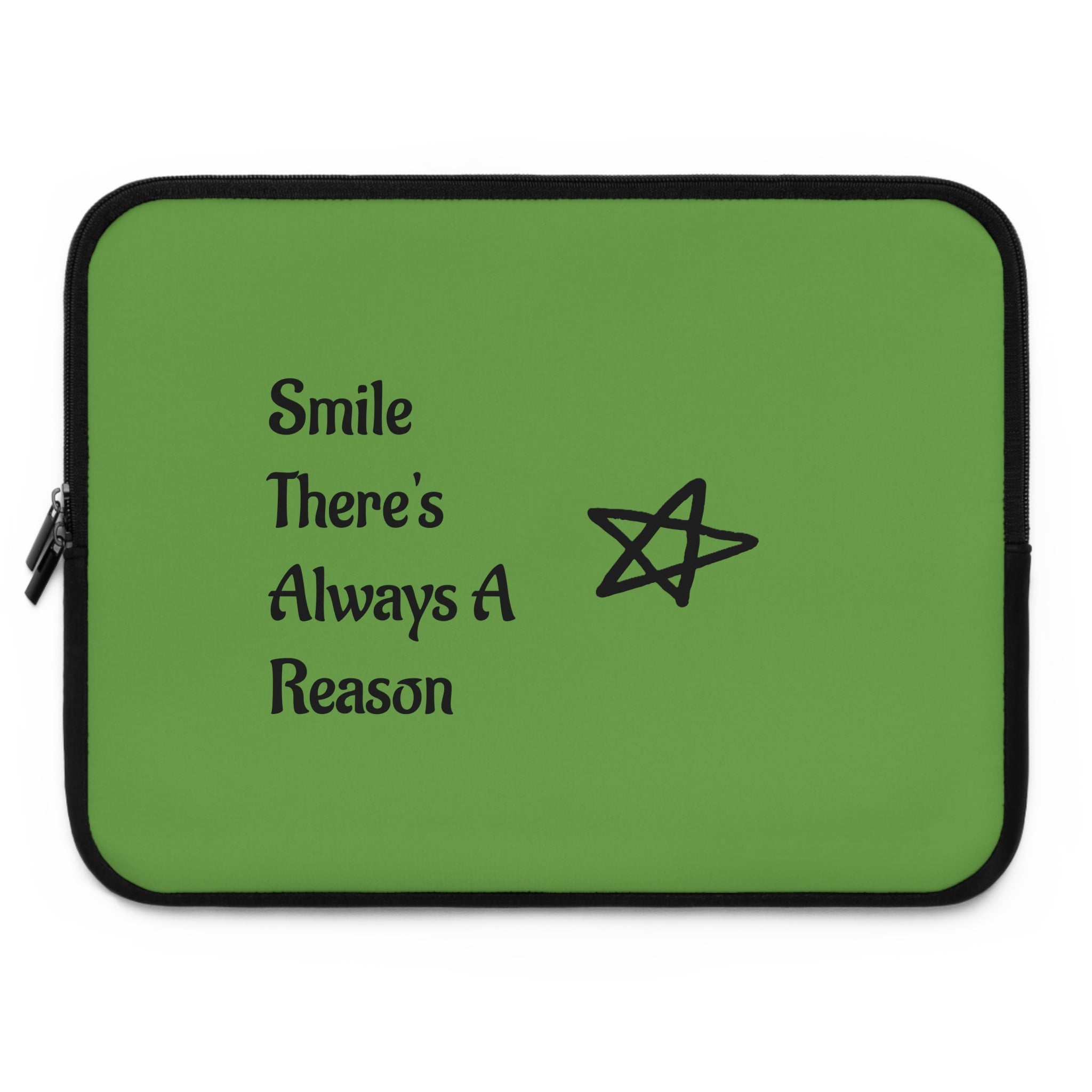 Inspirational Laptop Sleeve - Smile There's Always A Reason, Tech Accessory, Gift for Students, Minimalist Design, Eco-Friendly