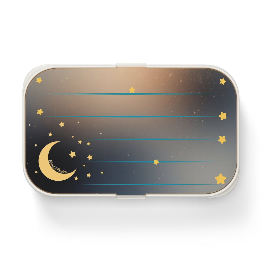 Celestial Bento Lunch Box, Moon and Stars Design, Eco-Friendly Meal Prep Container, School Lunch, Picnic Accessory, Gift Idea
