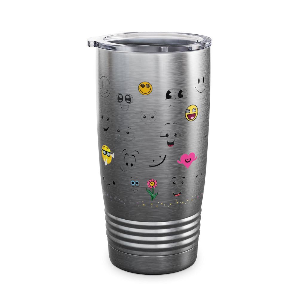 Smiley Face Tumbler, Happy Travel Mug, Fun Gift for Friends, Motivational Drinkware, Cheerful Kitchen Décor, Party Essentials