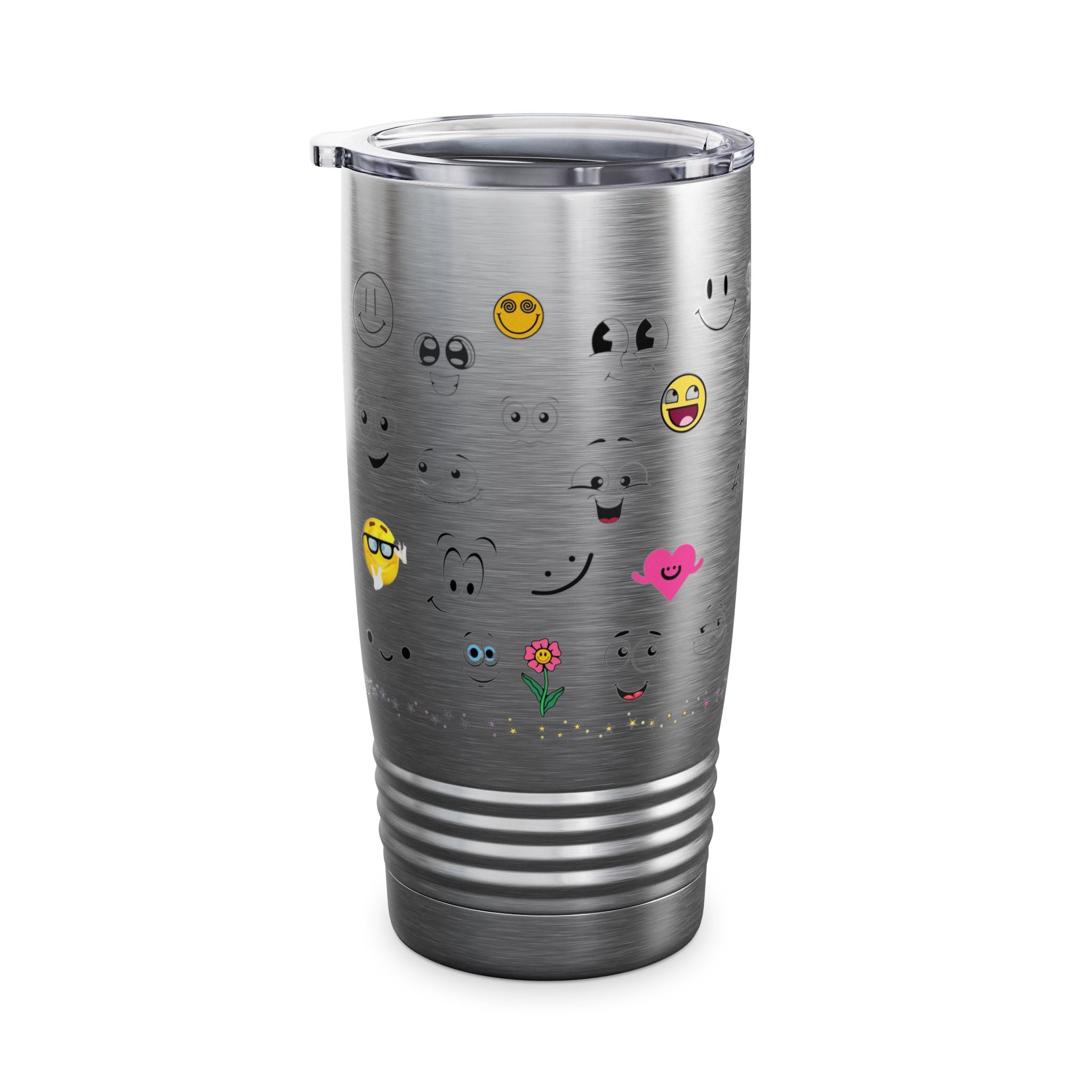 Smiley Face Tumbler, Happy Travel Mug, Fun Gift for Friends, Motivational Drinkware, Cheerful Kitchen Décor, Party Essentials