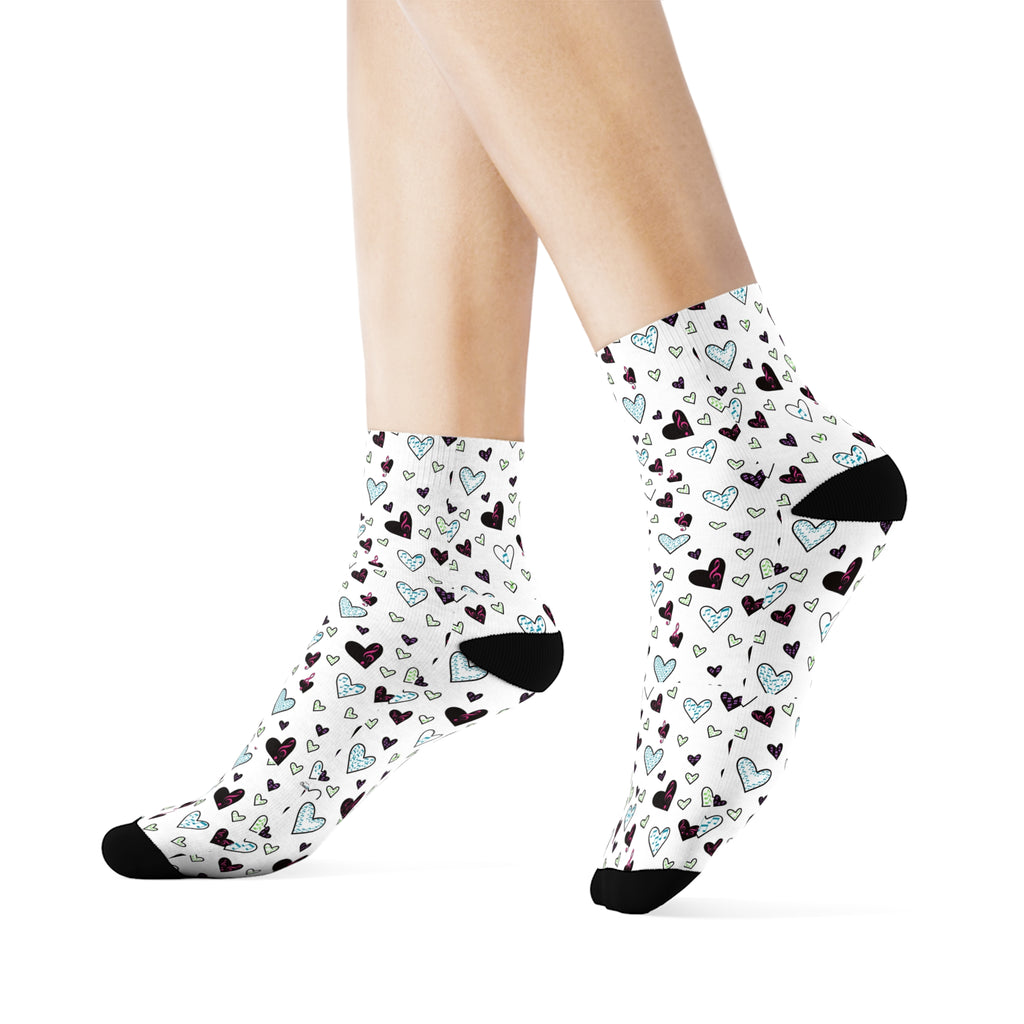 Hearts Filled with Music Note Socks