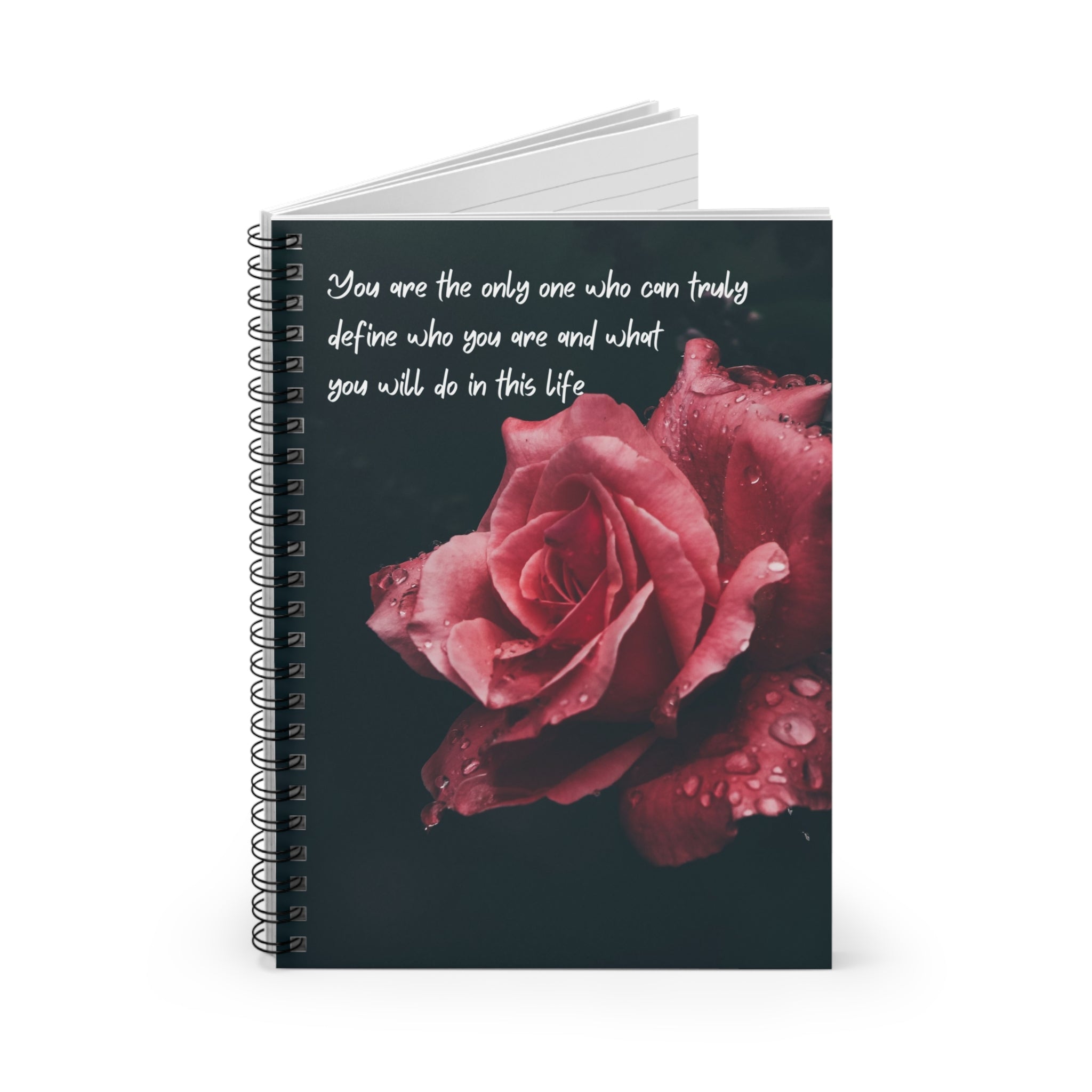 Inspirational Floral Spiral Notebook - Ruled Line, Motivational Journal, Rose Decor, Gift for Writers, Self-Discovery, Prayer Journal