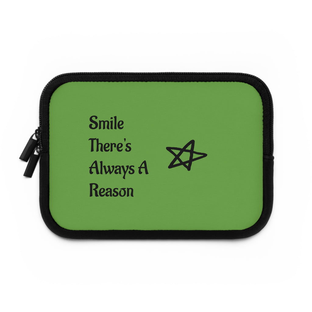 Inspirational Laptop Sleeve - Smile There's Always A Reason, Tech Accessory, Gift for Students, Minimalist Design, Eco-Friendly
