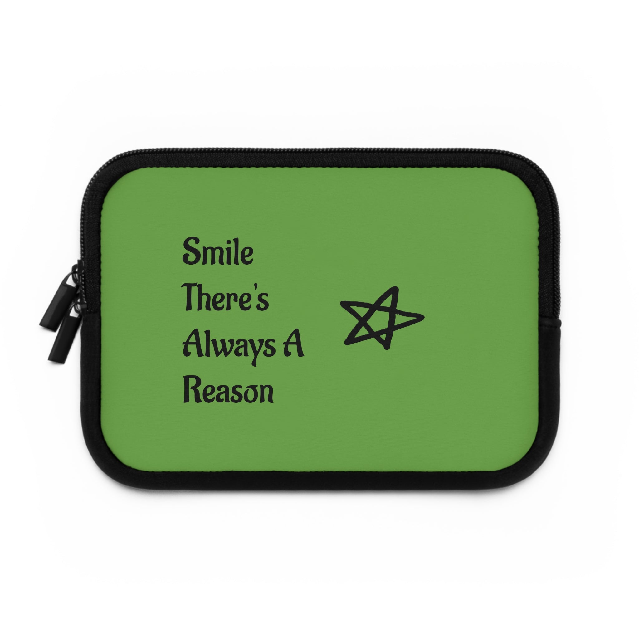 Inspirational Laptop Sleeve - Smile There's Always A Reason, Tech Accessory, Gift for Students, Minimalist Design, Eco-Friendly