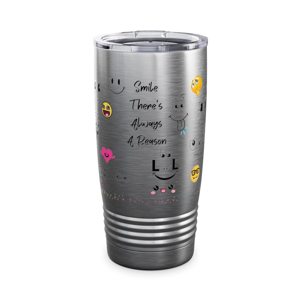 Smiley Face Tumbler, Happy Travel Mug, Fun Gift for Friends, Motivational Drinkware, Cheerful Kitchen Décor, Party Essentials