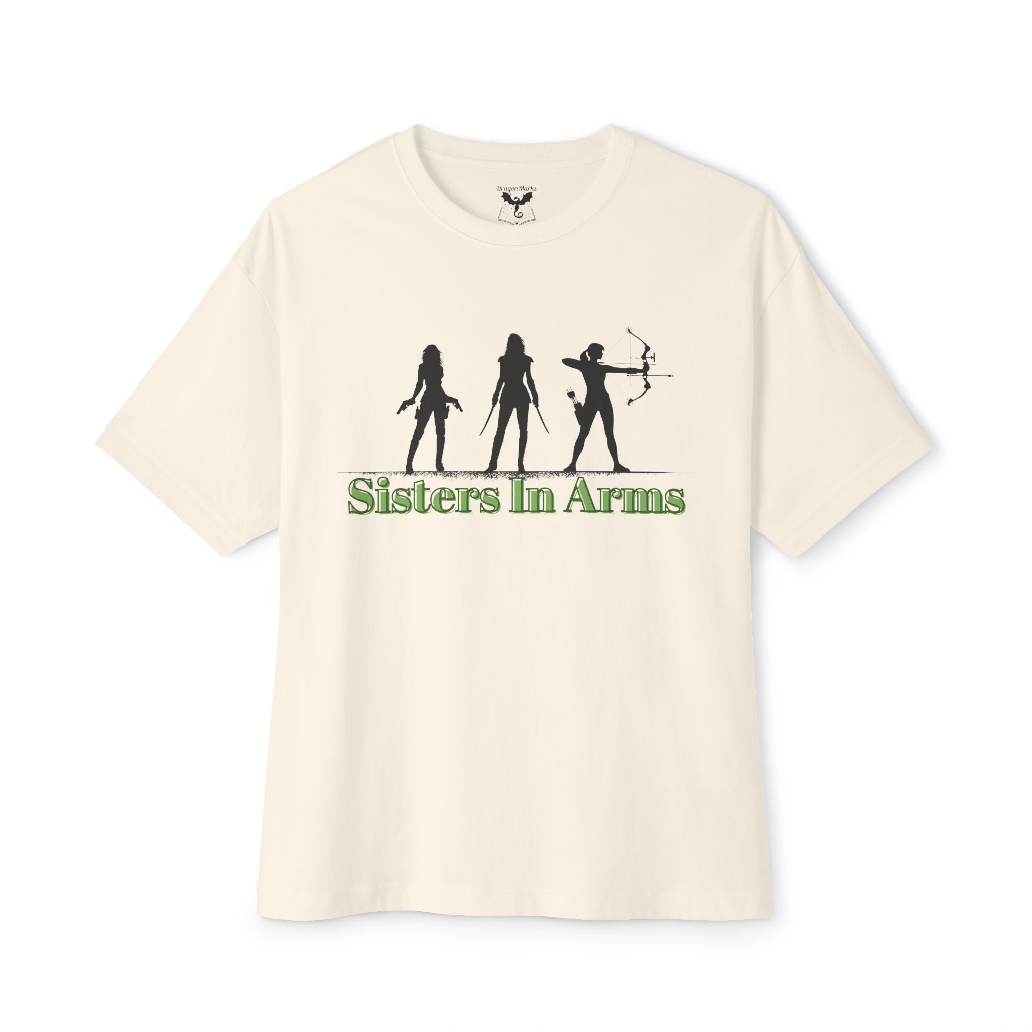 Sisters In Arms Boxy Tee, Unisex Oversized T-Shirt, Feminist Apparel, Casual Summer Tee, Gift for Friends, Empowerment Clothing