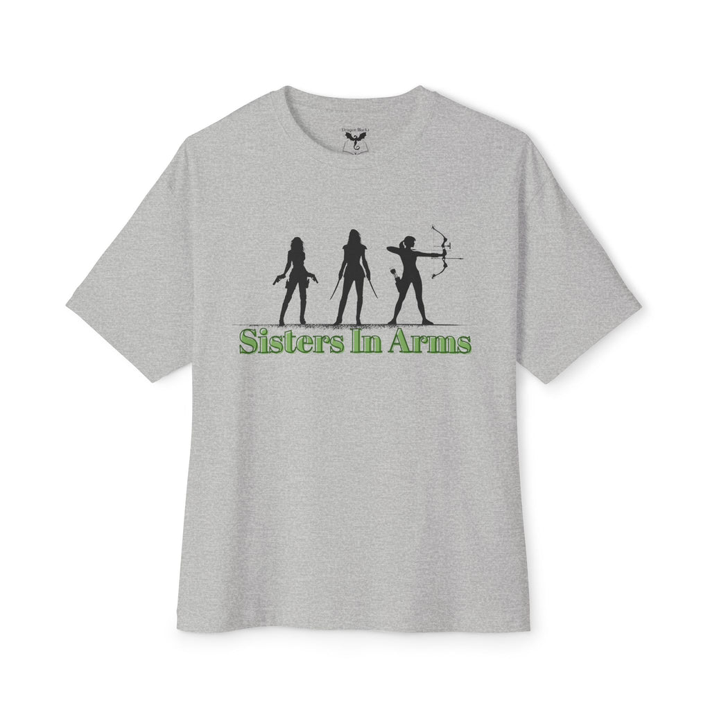 Sisters In Arms Boxy Tee, Unisex Oversized T-Shirt, Feminist Apparel, Casual Summer Tee, Gift for Friends, Empowerment Clothing
