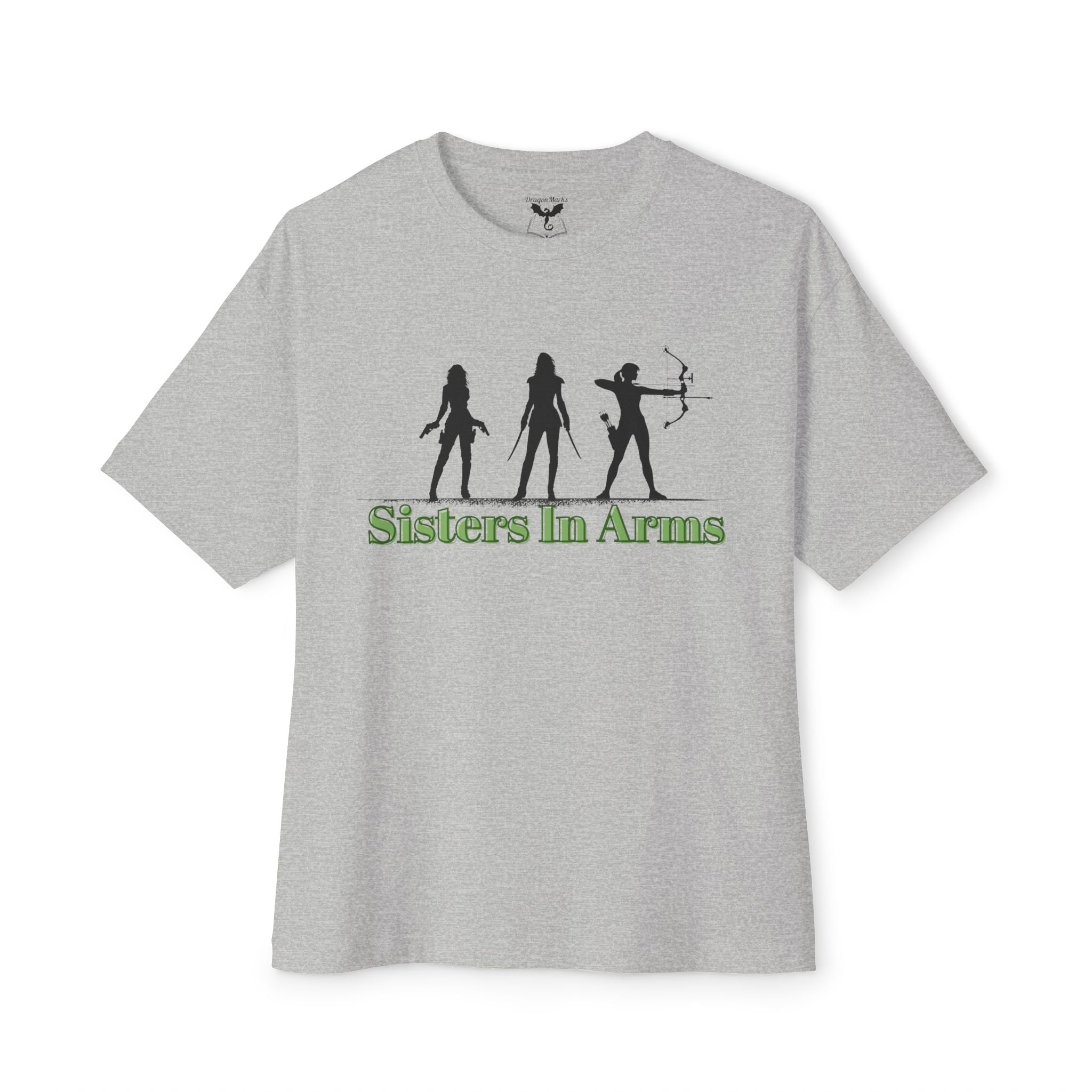 Sisters In Arms Boxy Tee, Unisex Oversized T-Shirt, Feminist Apparel, Casual Summer Tee, Gift for Friends, Empowerment Clothing