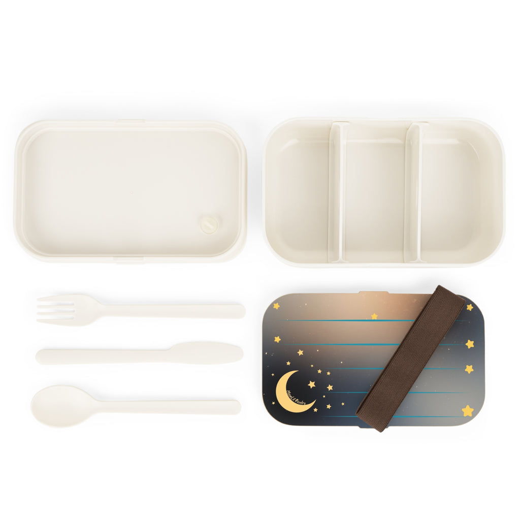 Celestial Bento Lunch Box, Moon and Stars Design, Eco-Friendly Meal Prep Container, School Lunch, Picnic Accessory, Gift Idea