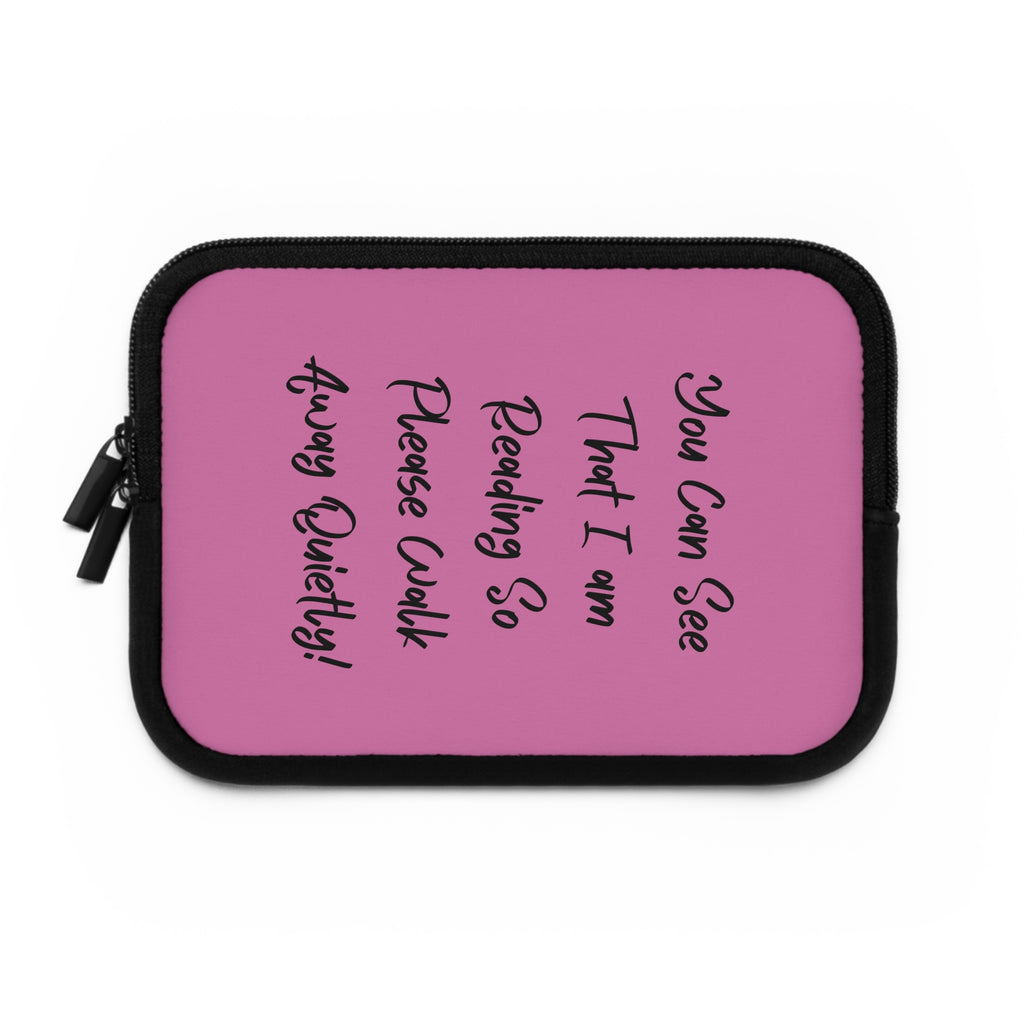 Reading Please Don't Disturb Laptop Sleeve, Cute Laptop Case, Book Lover Gift, Funny Tech Accessory, Pink Laptop Pouch, Back to School Gift