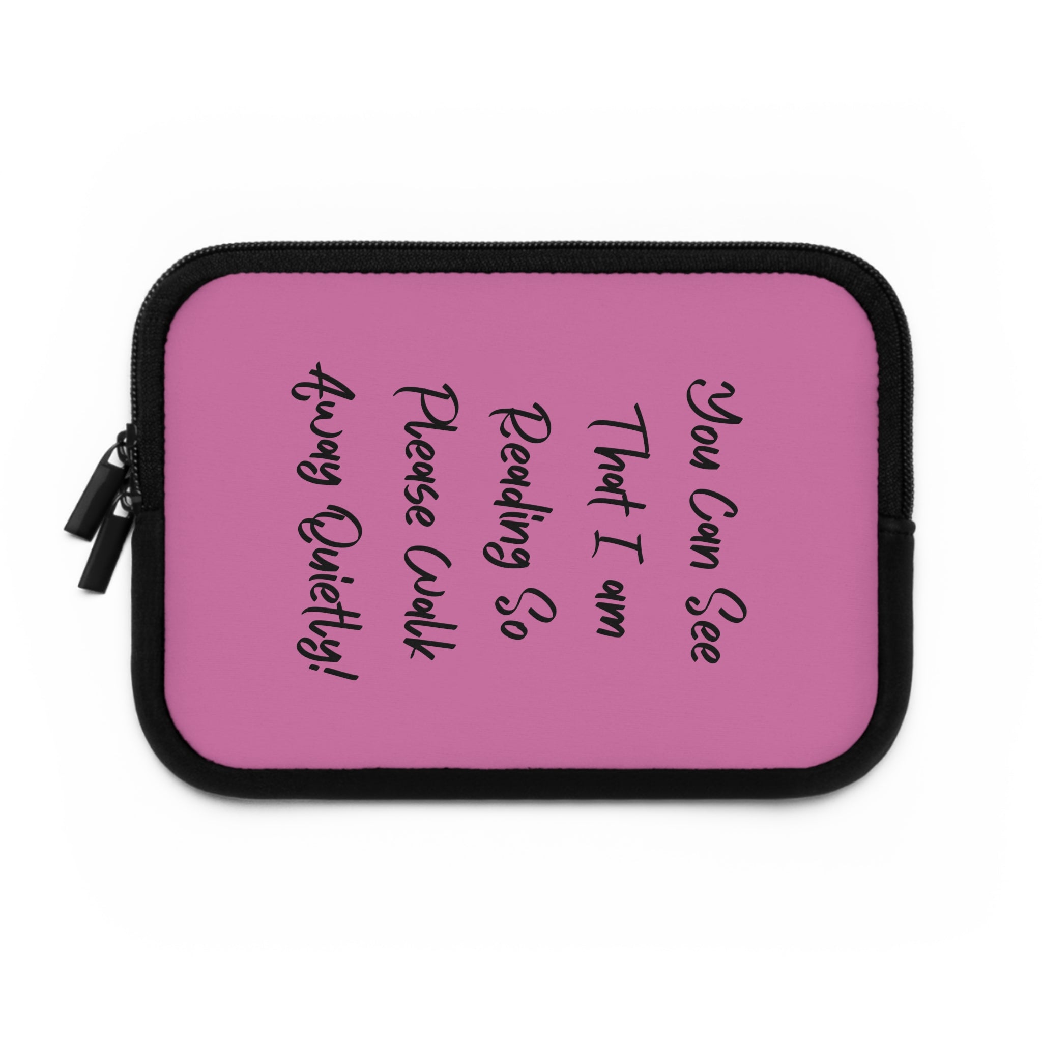 Reading Please Don't Disturb Laptop Sleeve, Cute Laptop Case, Book Lover Gift, Funny Tech Accessory, Pink Laptop Pouch, Back to School Gift
