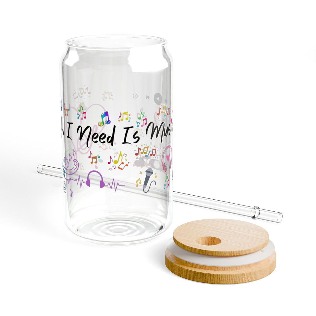 Fun & Chic Sipper Glass, 16oz Glass Cup with Bamboo Lid, Perfect for Gifts, Unique Drinkware, Eco-Friendly, Summer Vibes