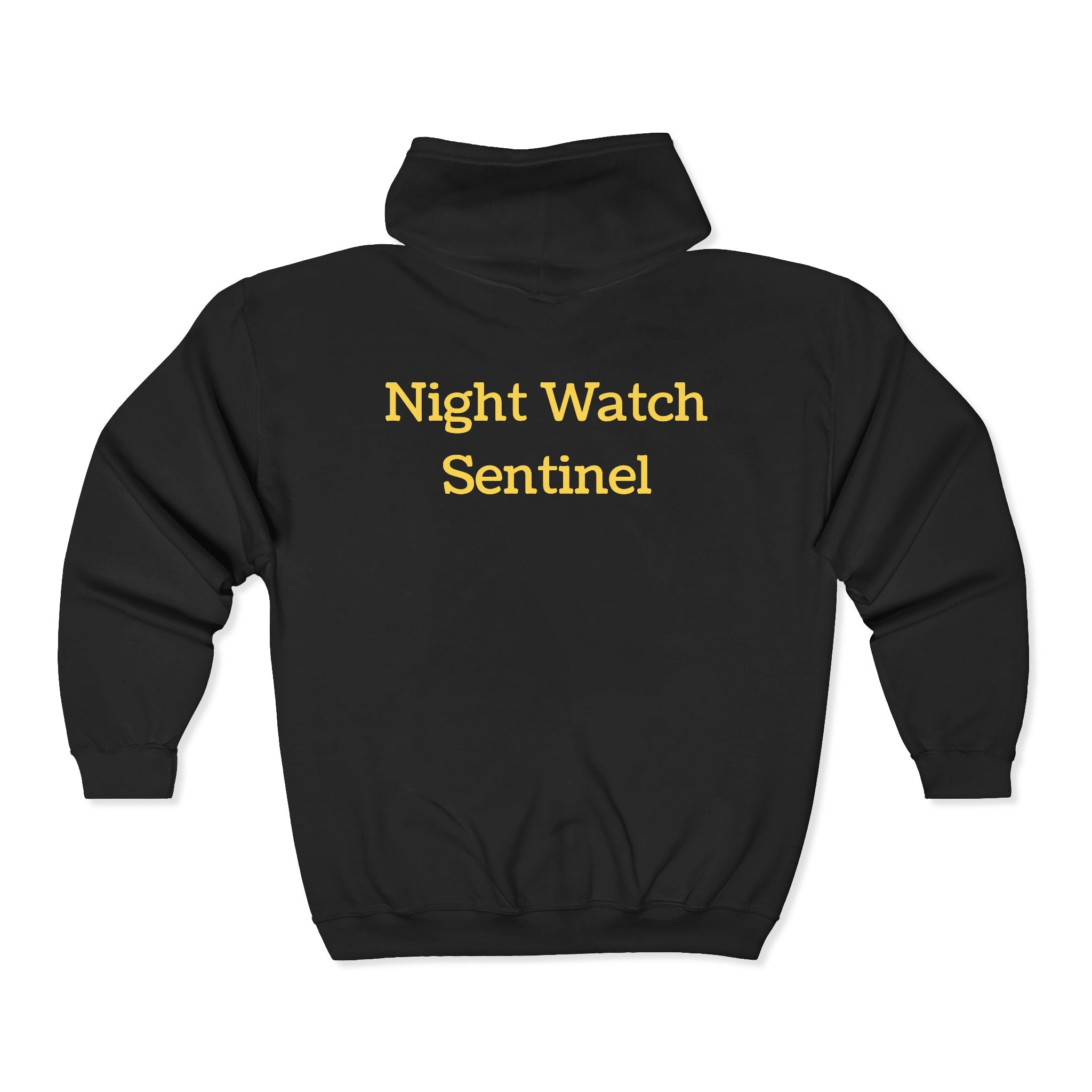 Night Watch Sentinel Zip Hoodie — Night Watch Emblem Full-Zip Sweatshirt
