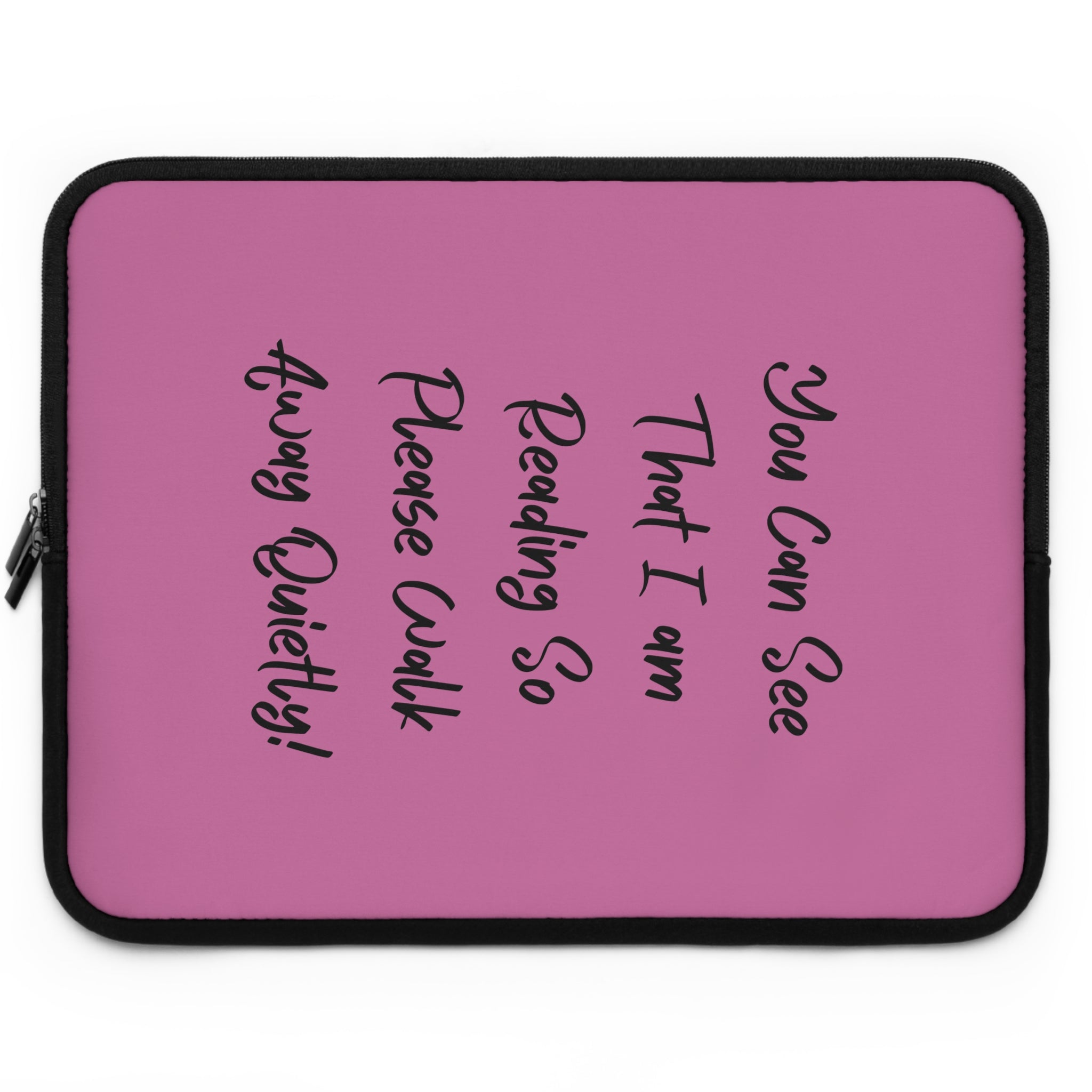 Reading Please Don't Disturb Laptop Sleeve, Cute Laptop Case, Book Lover Gift, Funny Tech Accessory, Pink Laptop Pouch, Back to School Gift