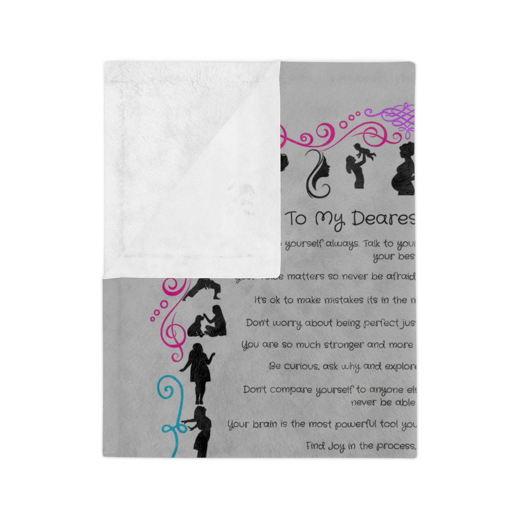 To My Dearest Daughter Throw Blanket — Velveteen Microfiber Keepsake