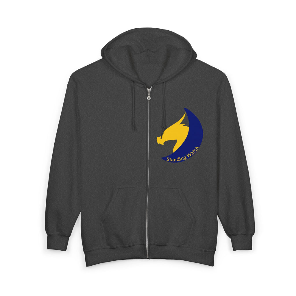 Night Watch Sentinel Zip Hoodie — Night Watch Emblem Full-Zip Sweatshirt