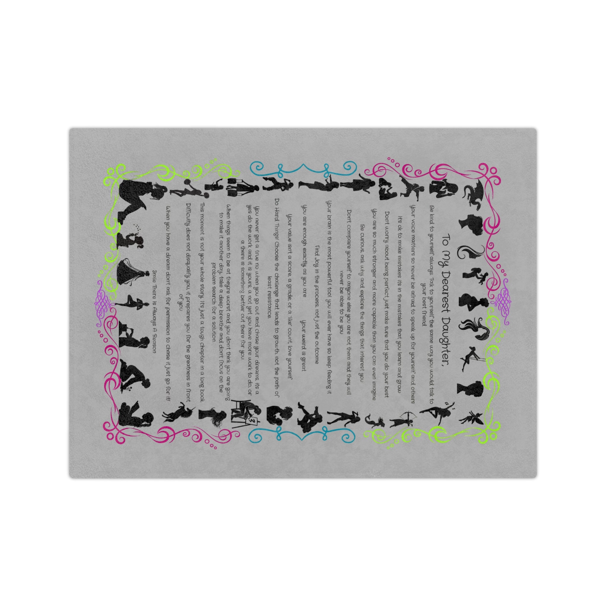 To My Dearest Daughter Throw Blanket — Velveteen Microfiber Keepsake