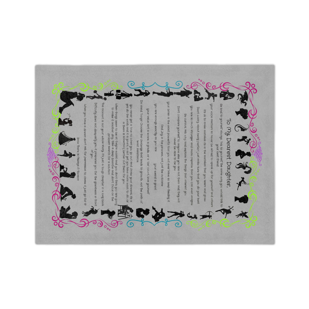 To My Dearest Daughter Throw Blanket — Velveteen Microfiber Keepsake