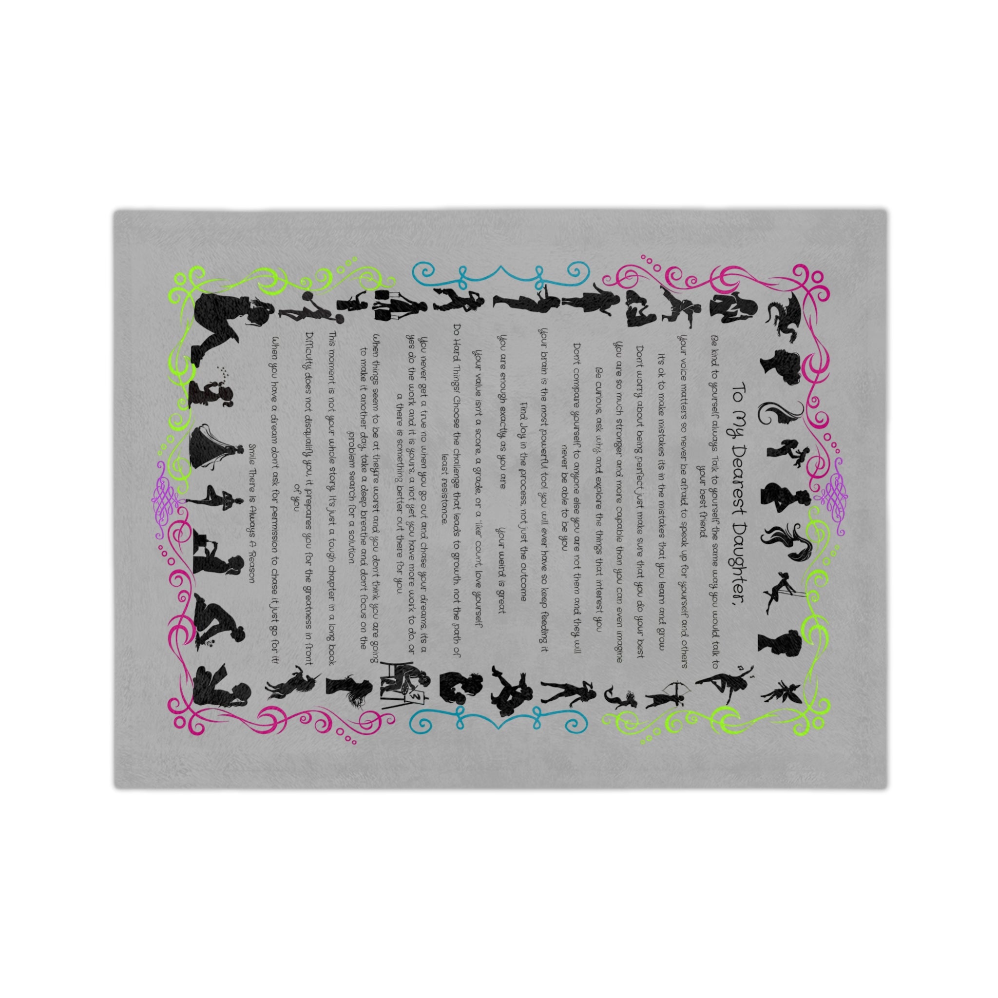 To My Dearest Daughter Throw Blanket — Velveteen Microfiber Keepsake