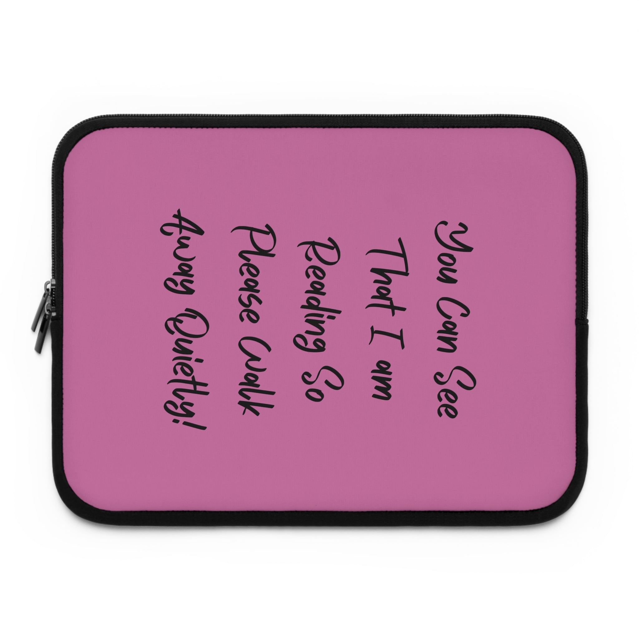 Reading Please Don't Disturb Laptop Sleeve, Cute Laptop Case, Book Lover Gift, Funny Tech Accessory, Pink Laptop Pouch, Back to School Gift