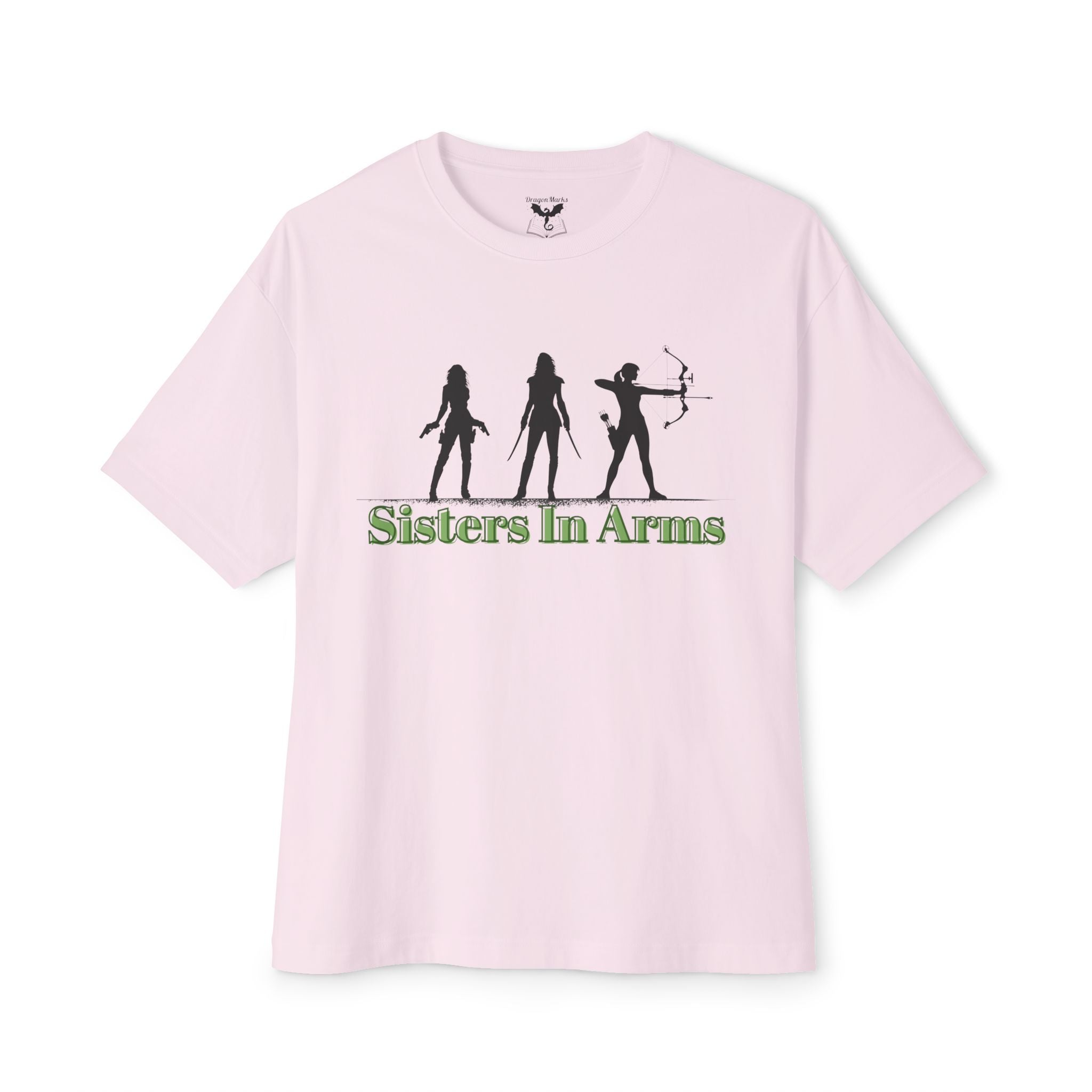 Sisters In Arms Boxy Tee, Unisex Oversized T-Shirt, Feminist Apparel, Casual Summer Tee, Gift for Friends, Empowerment Clothing