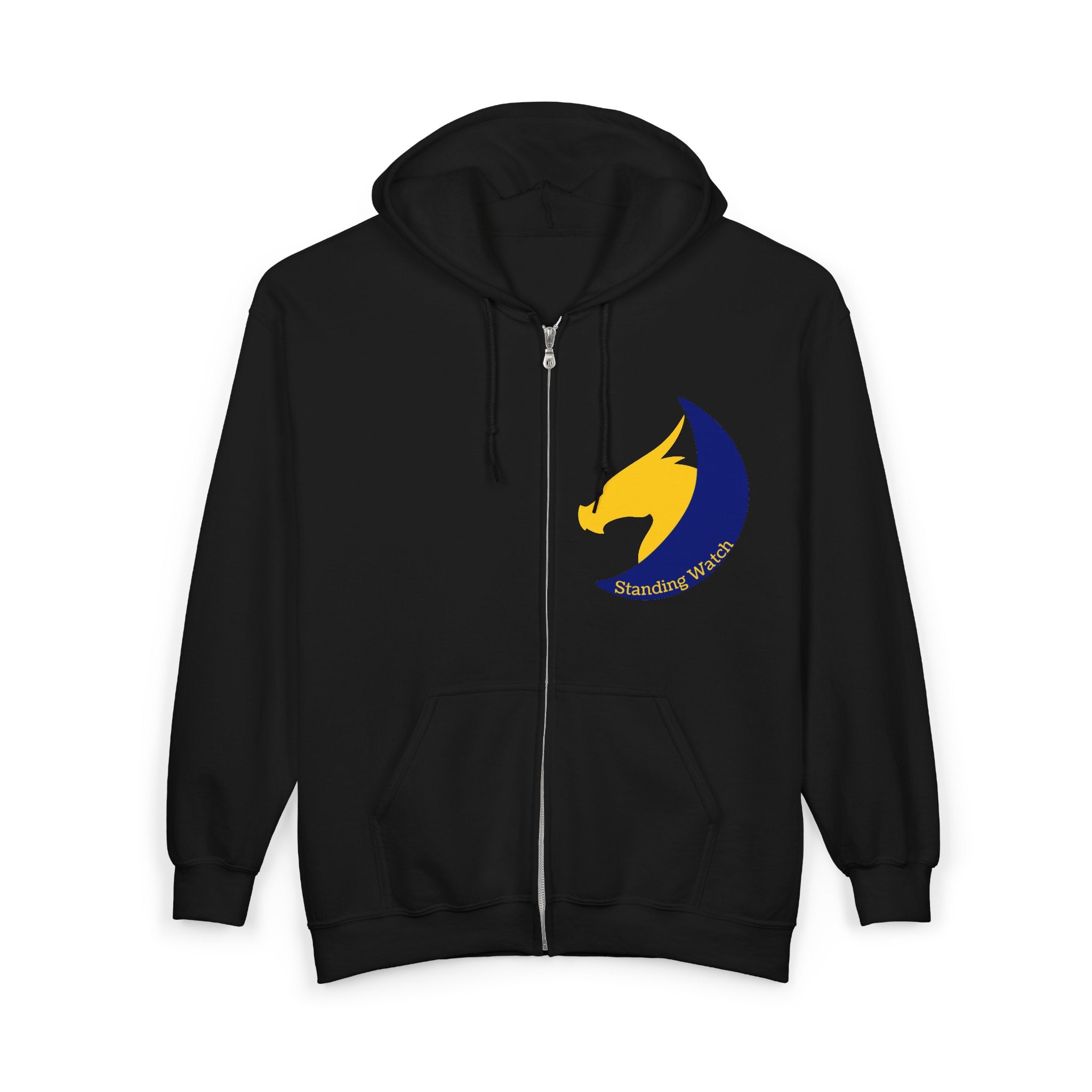 Night Watch Sentinel Zip Hoodie — Night Watch Emblem Full-Zip Sweatshirt