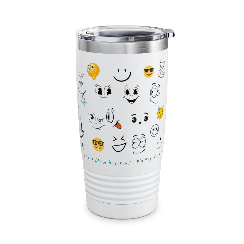 Smiley Face Tumbler, Happy Travel Mug, Fun Gift for Friends, Motivational Drinkware, Cheerful Kitchen Décor, Party Essentials