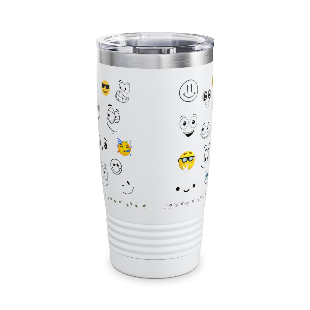 Smiley Face Tumbler, Happy Travel Mug, Fun Gift for Friends, Motivational Drinkware, Cheerful Kitchen Décor, Party Essentials