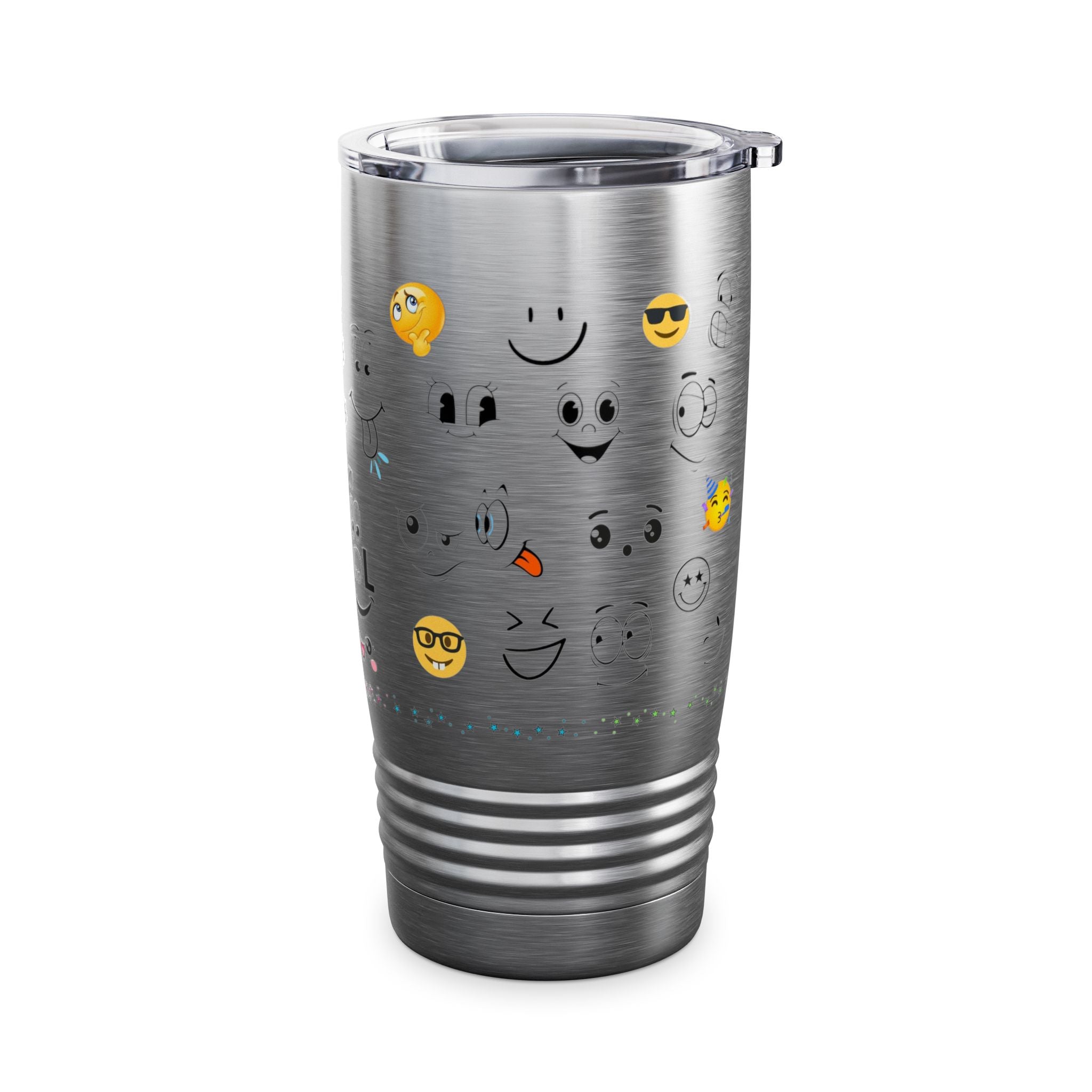 Smiley Face Tumbler, Happy Travel Mug, Fun Gift for Friends, Motivational Drinkware, Cheerful Kitchen Décor, Party Essentials