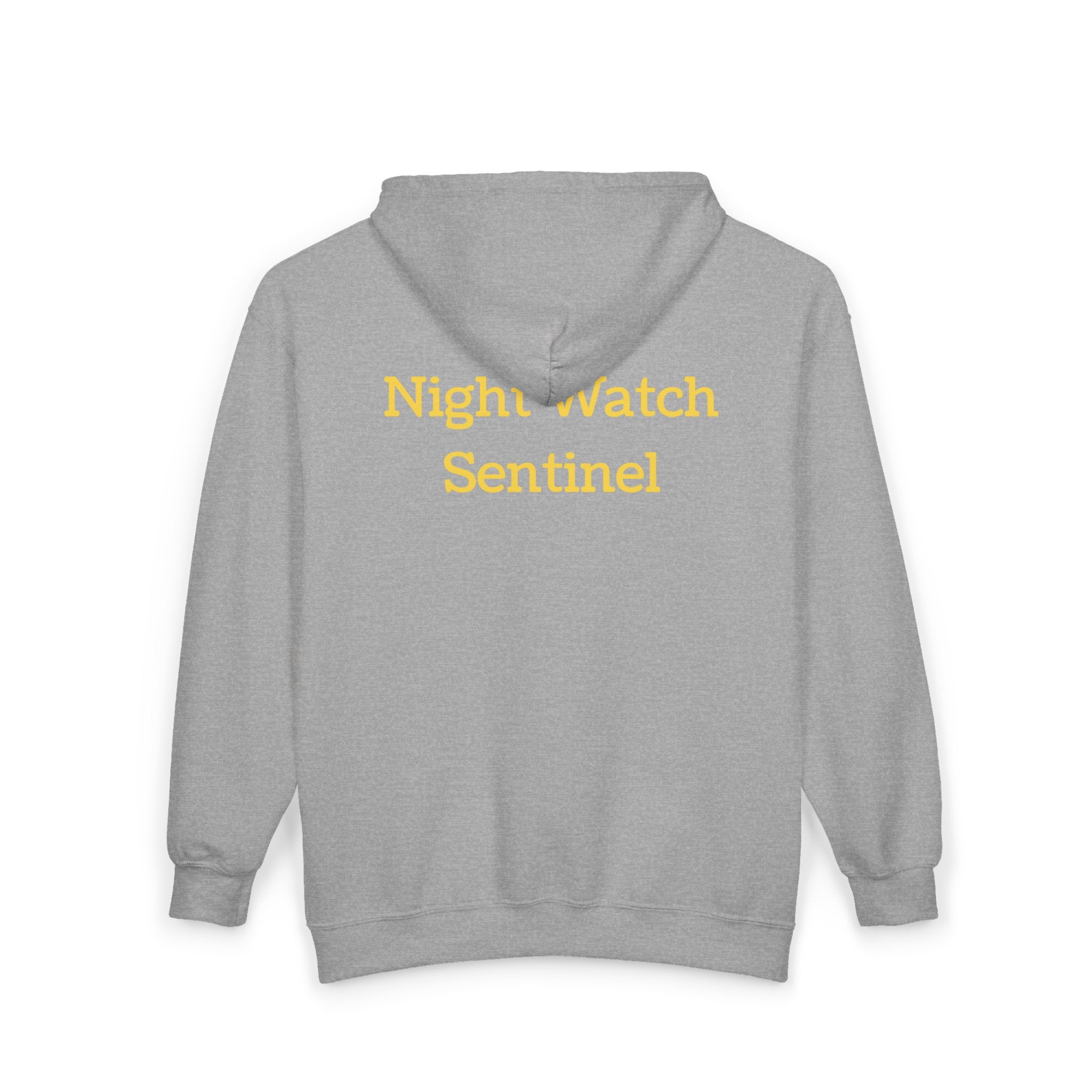 Night Watch Sentinel Zip Hoodie — Night Watch Emblem Full-Zip Sweatshirt