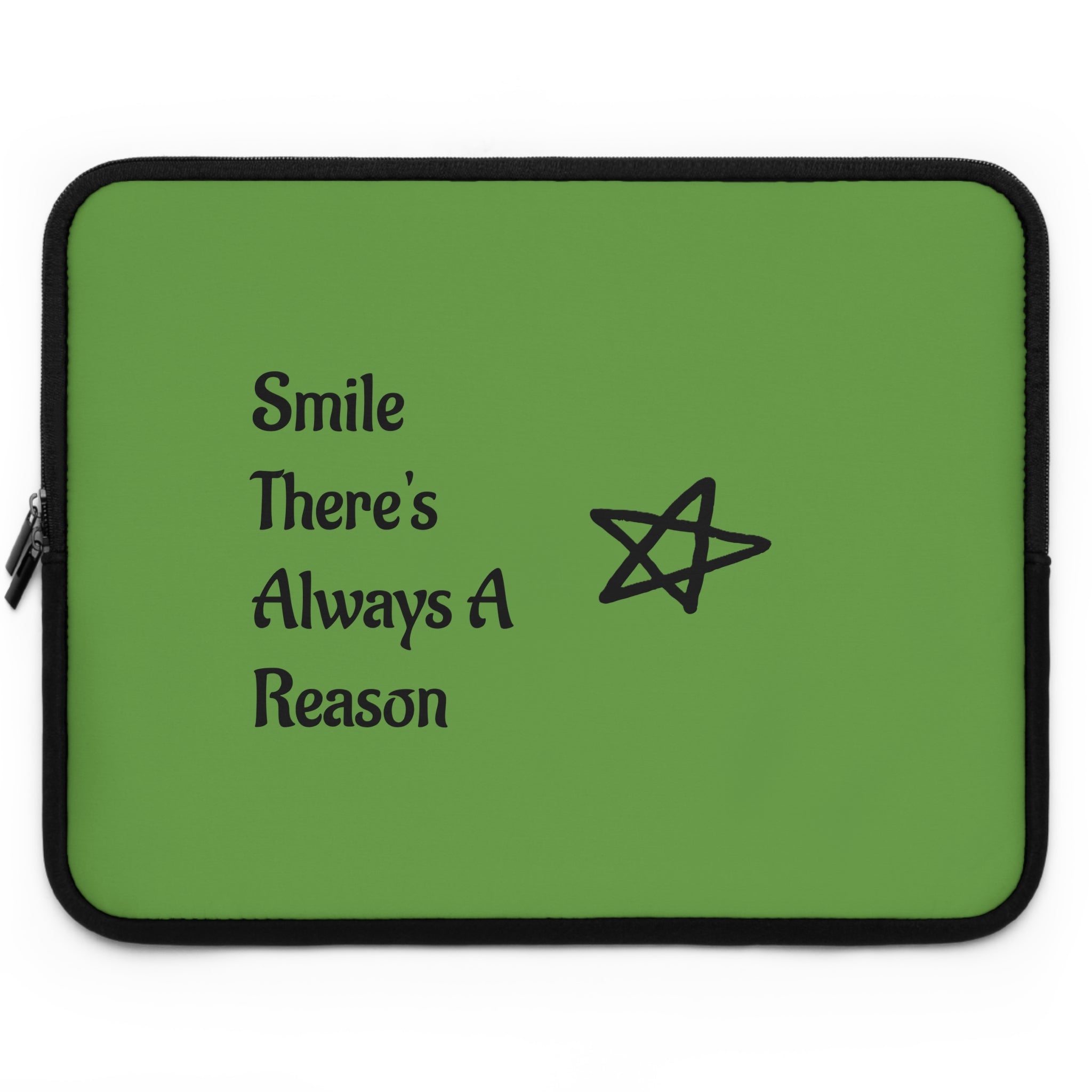 Inspirational Laptop Sleeve - Smile There's Always A Reason, Tech Accessory, Gift for Students, Minimalist Design, Eco-Friendly