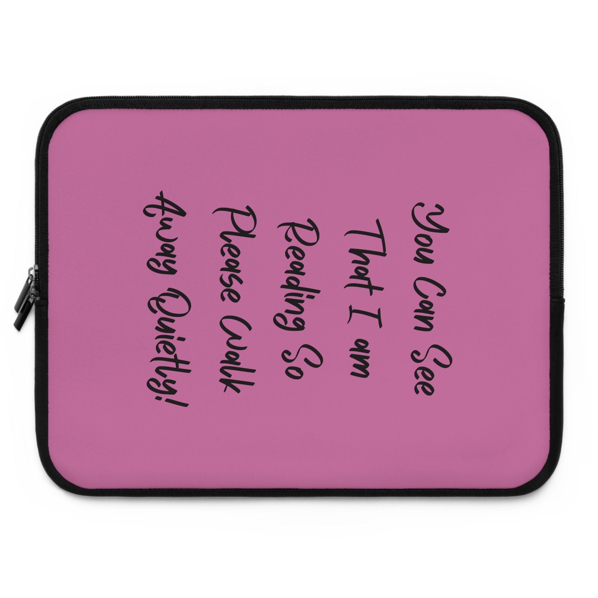 Reading Please Don't Disturb Laptop Sleeve, Cute Laptop Case, Book Lover Gift, Funny Tech Accessory, Pink Laptop Pouch, Back to School Gift