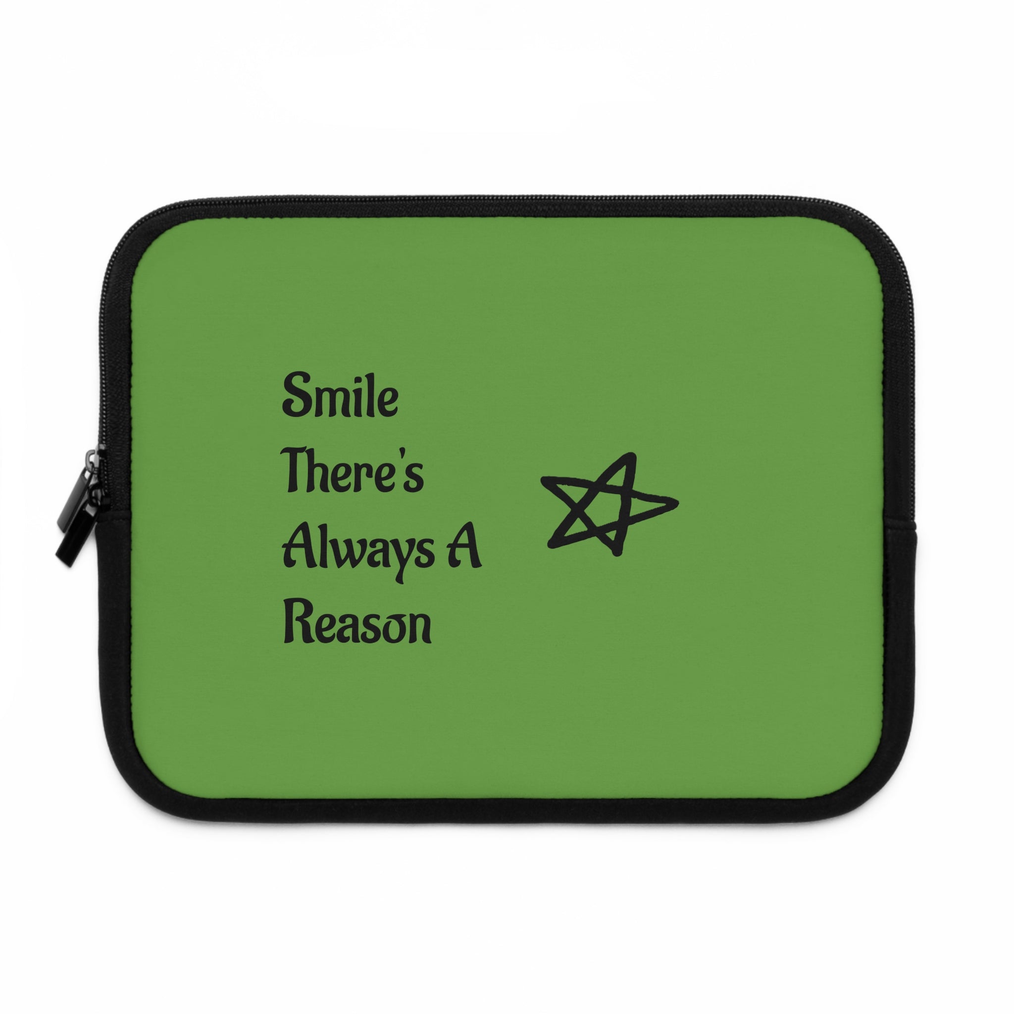 Inspirational Laptop Sleeve - Smile There's Always A Reason, Tech Accessory, Gift for Students, Minimalist Design, Eco-Friendly