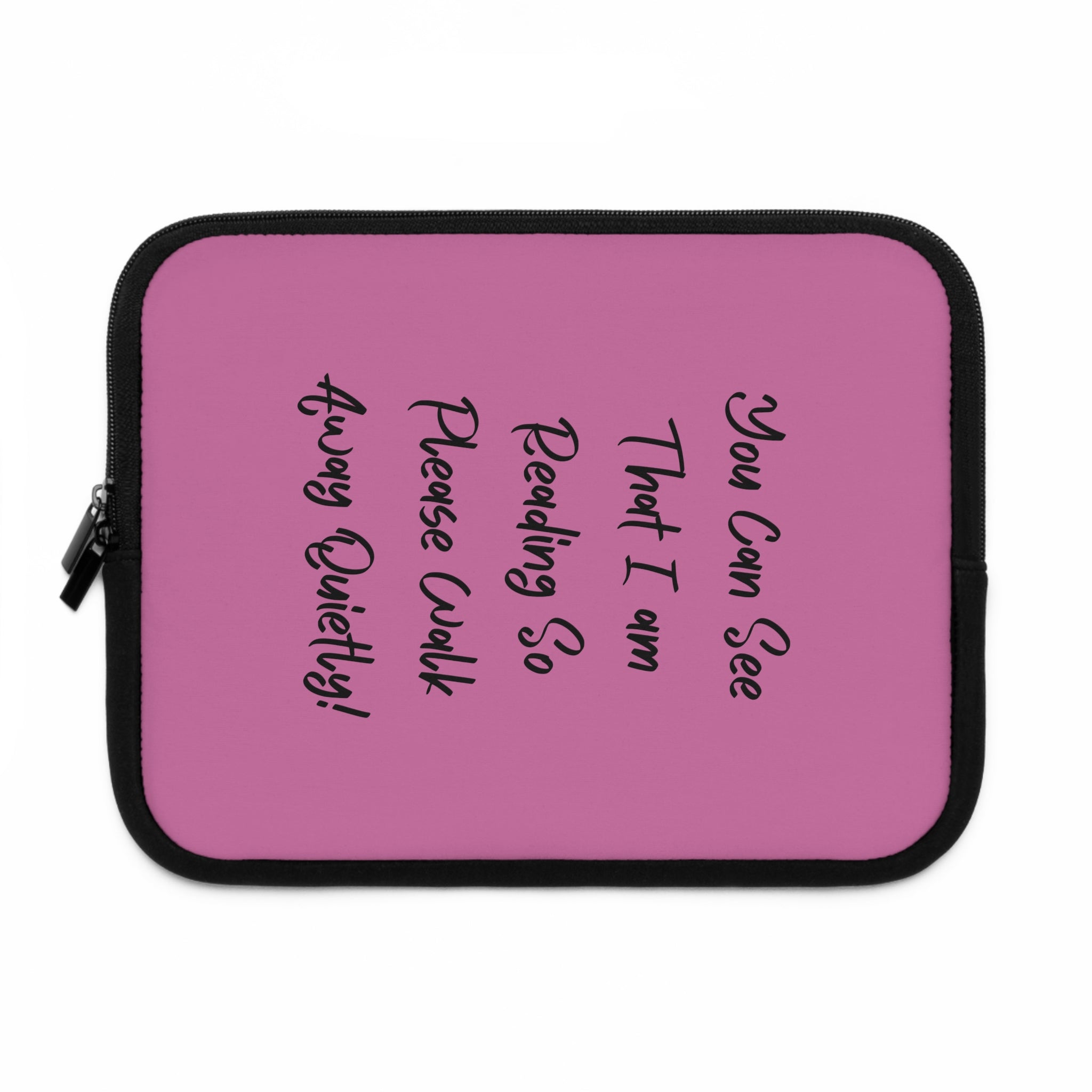 Reading Please Don't Disturb Laptop Sleeve, Cute Laptop Case, Book Lover Gift, Funny Tech Accessory, Pink Laptop Pouch, Back to School Gift