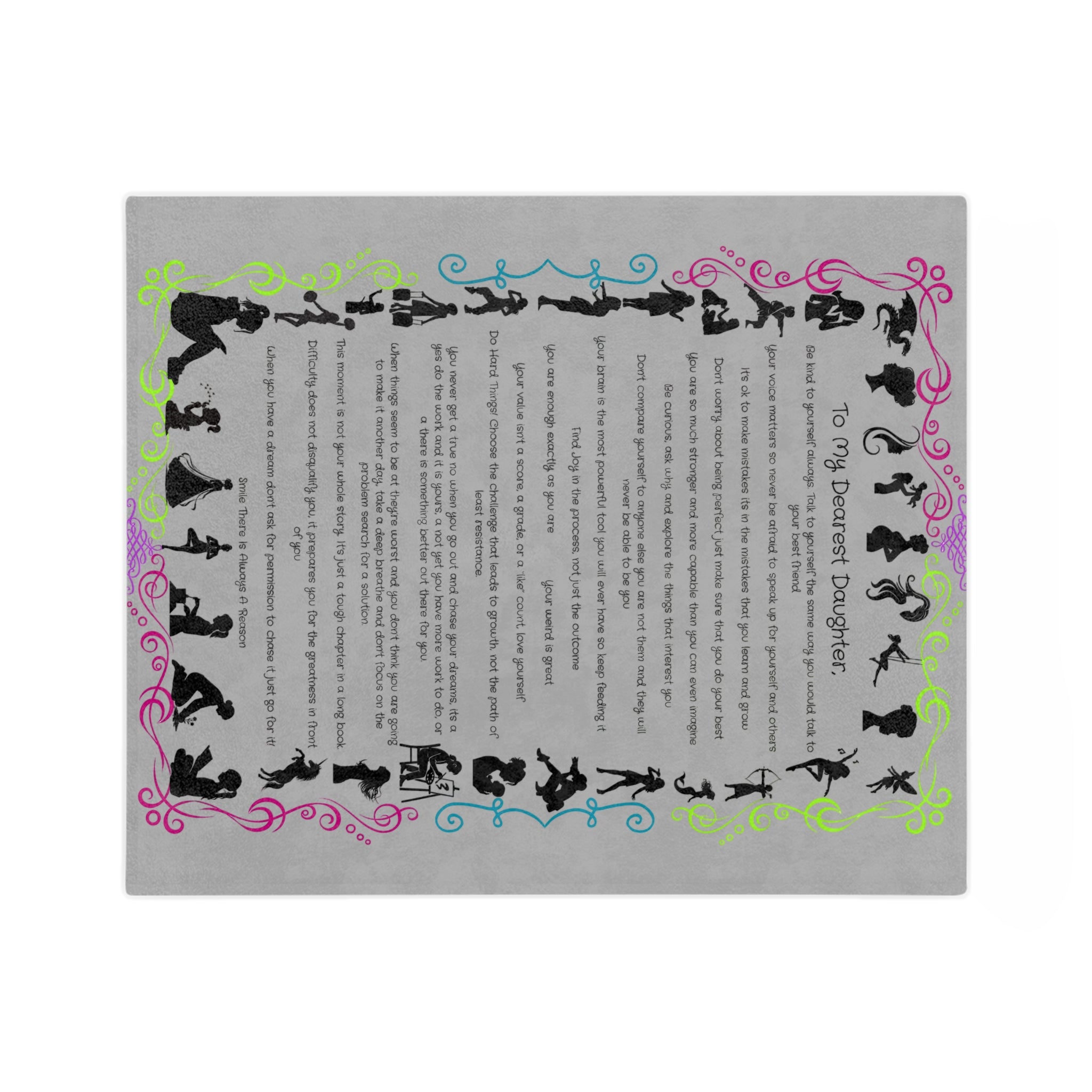 To My Dearest Daughter Throw Blanket — Velveteen Microfiber Keepsake