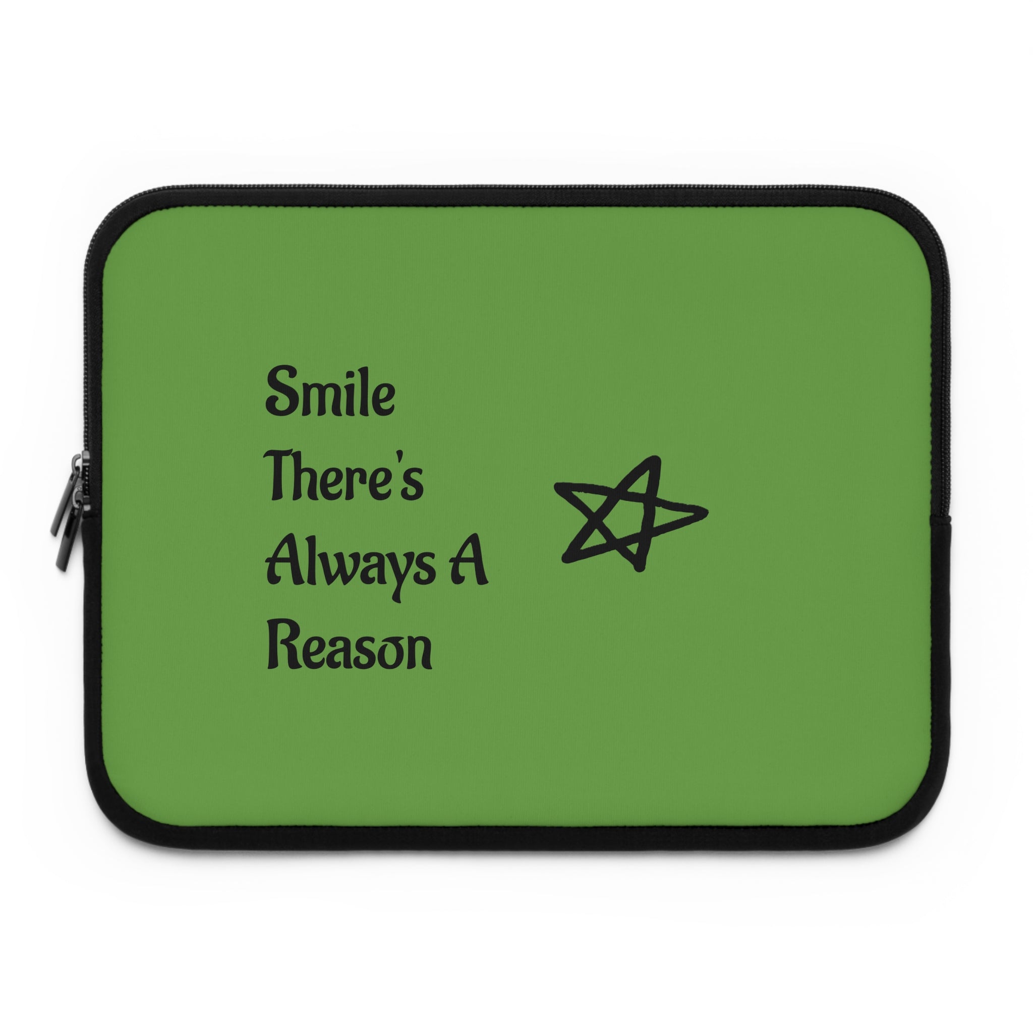 Inspirational Laptop Sleeve - Smile There's Always A Reason, Tech Accessory, Gift for Students, Minimalist Design, Eco-Friendly
