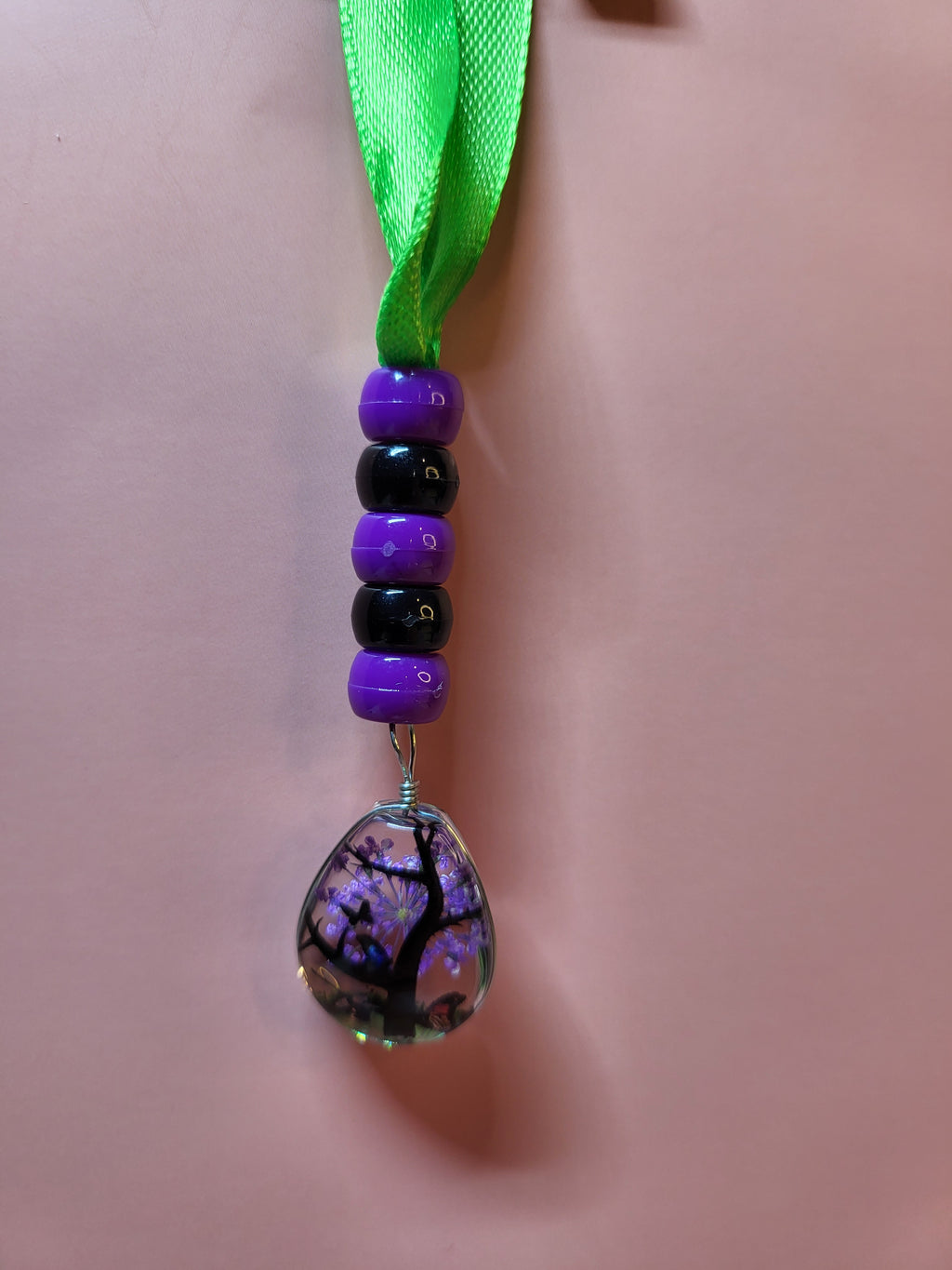 Glass Tear Drop Tree Scene Bookmark