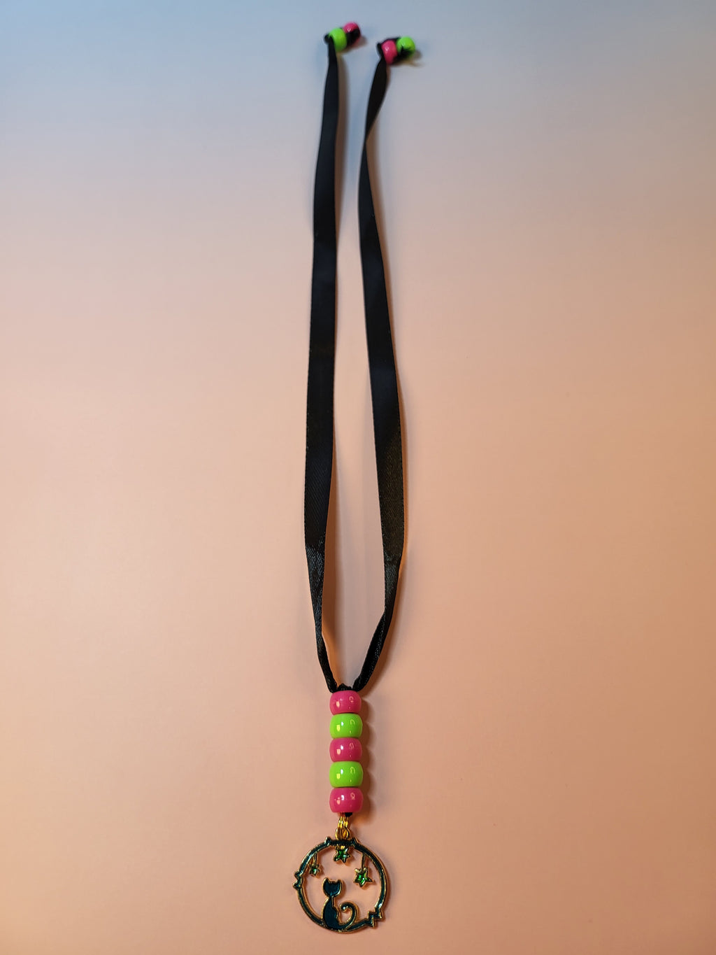 Blue cat and stars charm bookmark