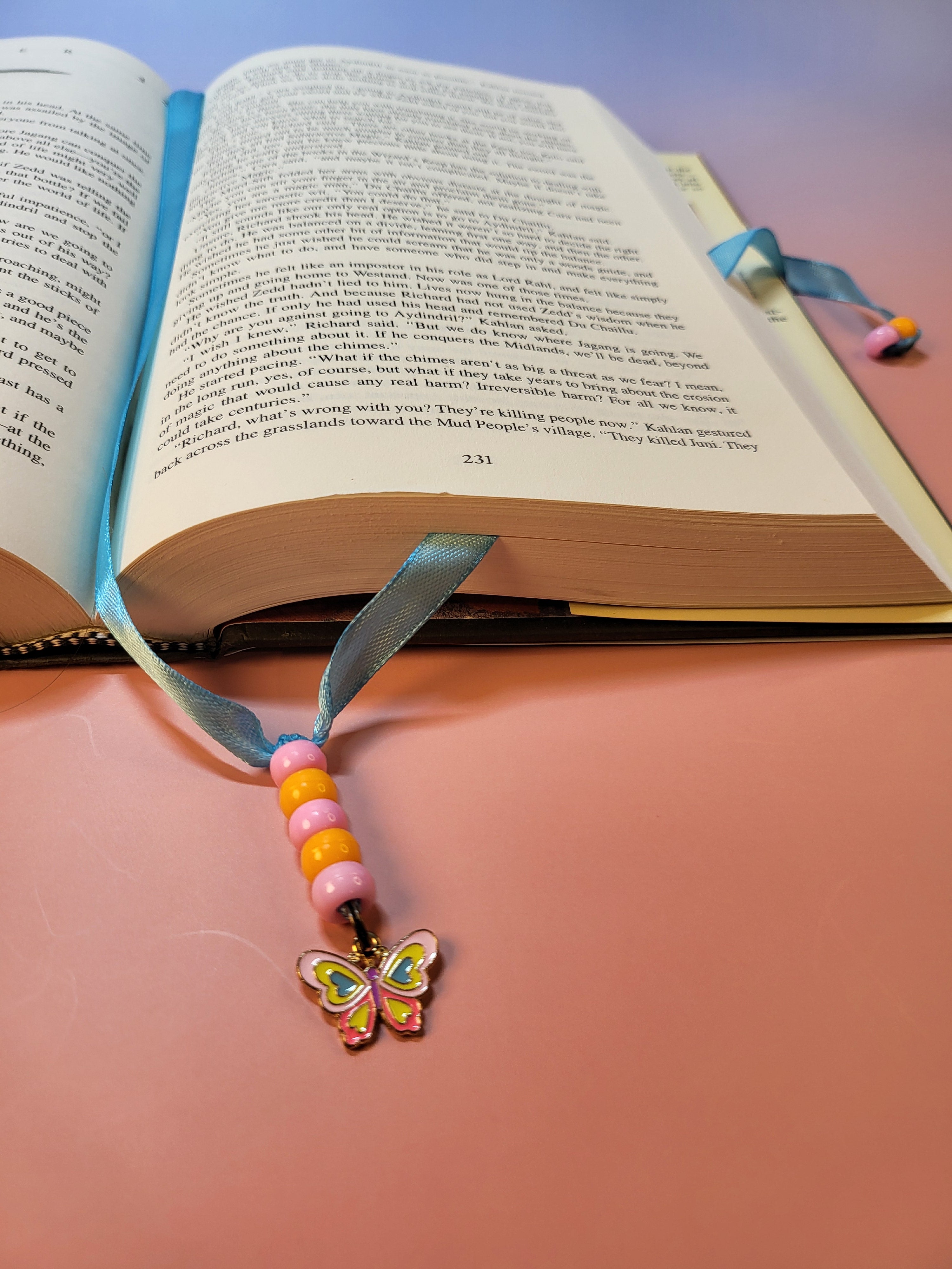 Heart butterfly bookmark