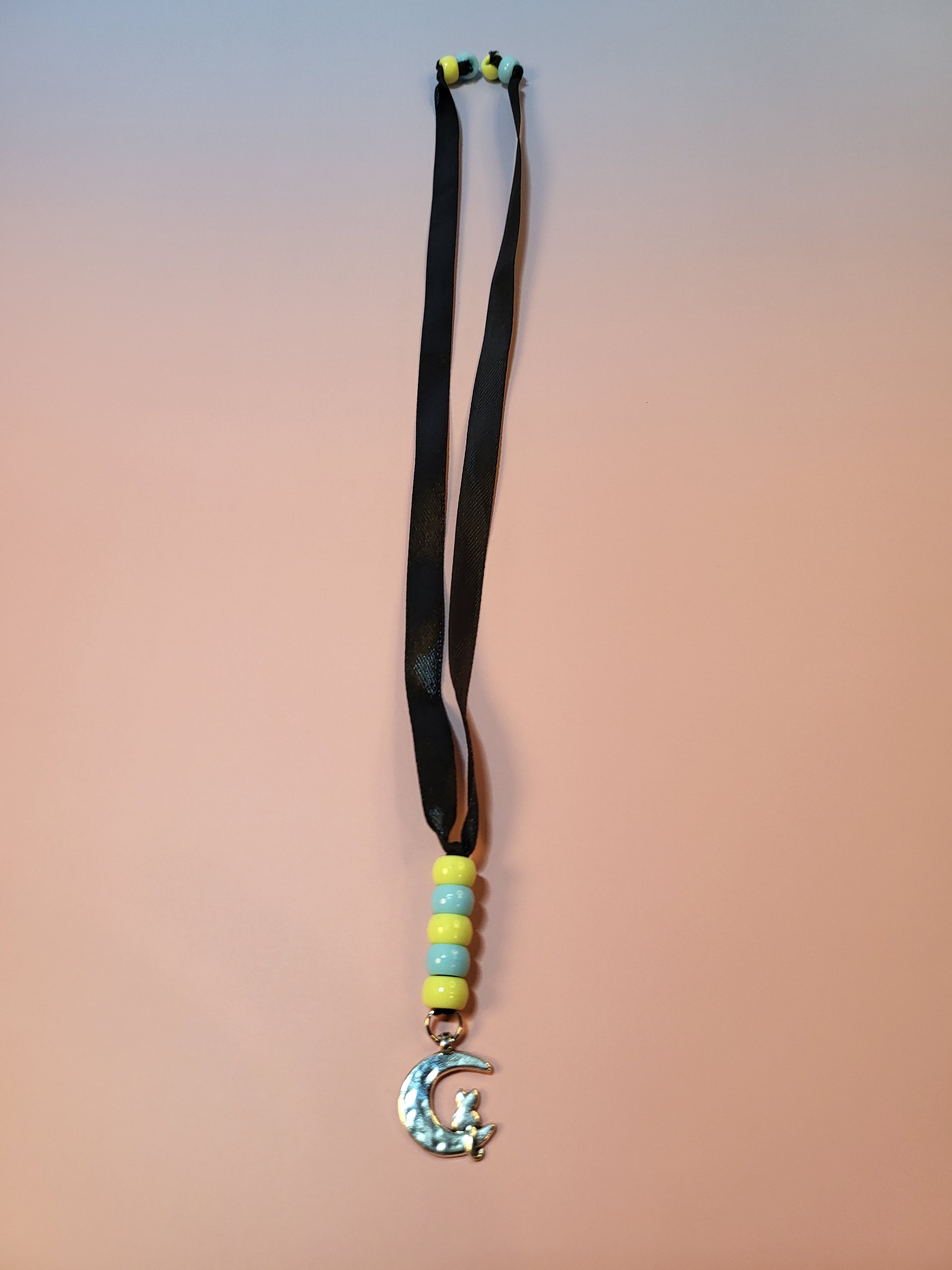 Crescent Moon and Cat Charm Bookmark