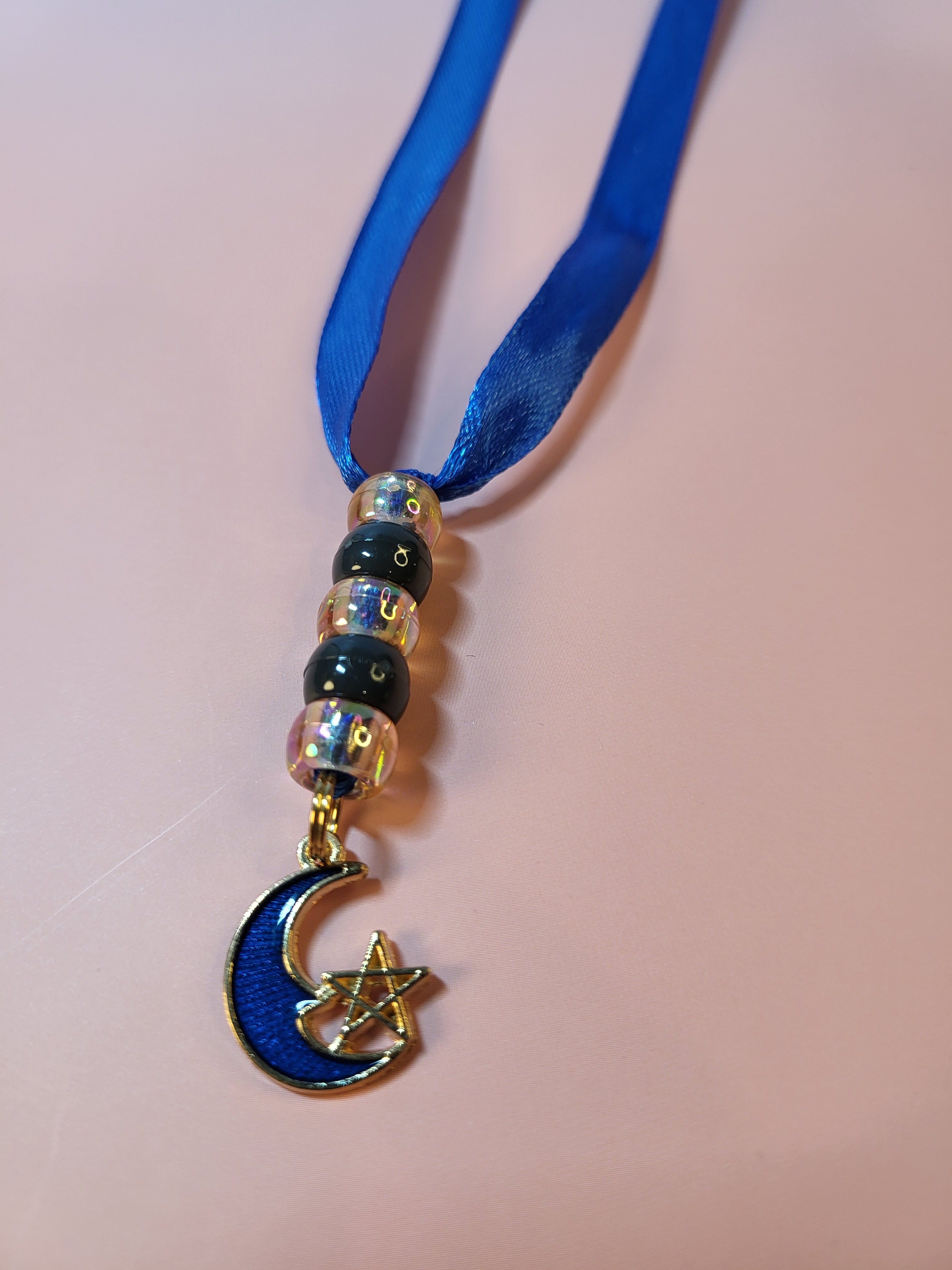 Blue Crescent Moon and Gold Star