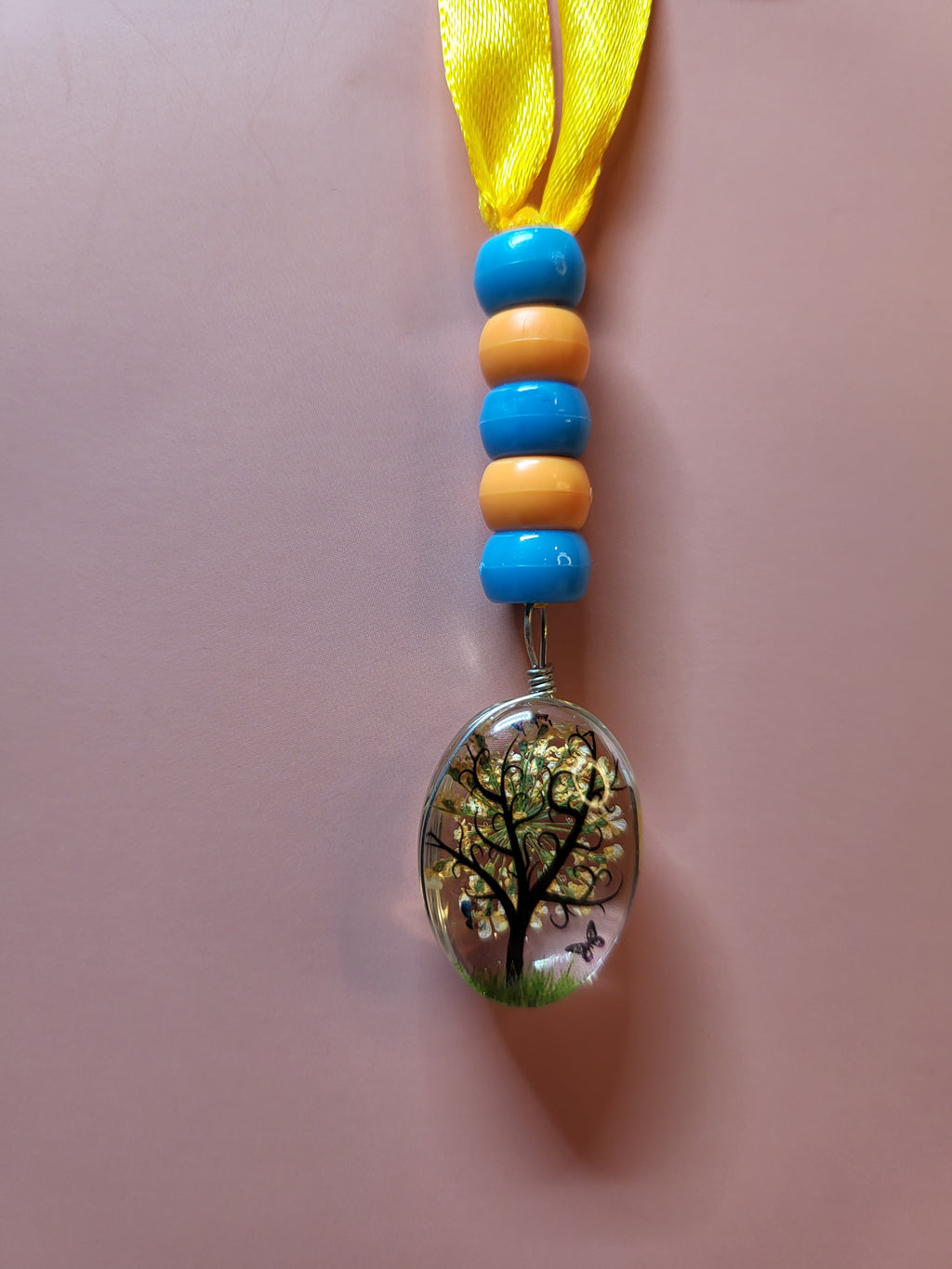 Glass Tear Drop Tree Scene Bookmark