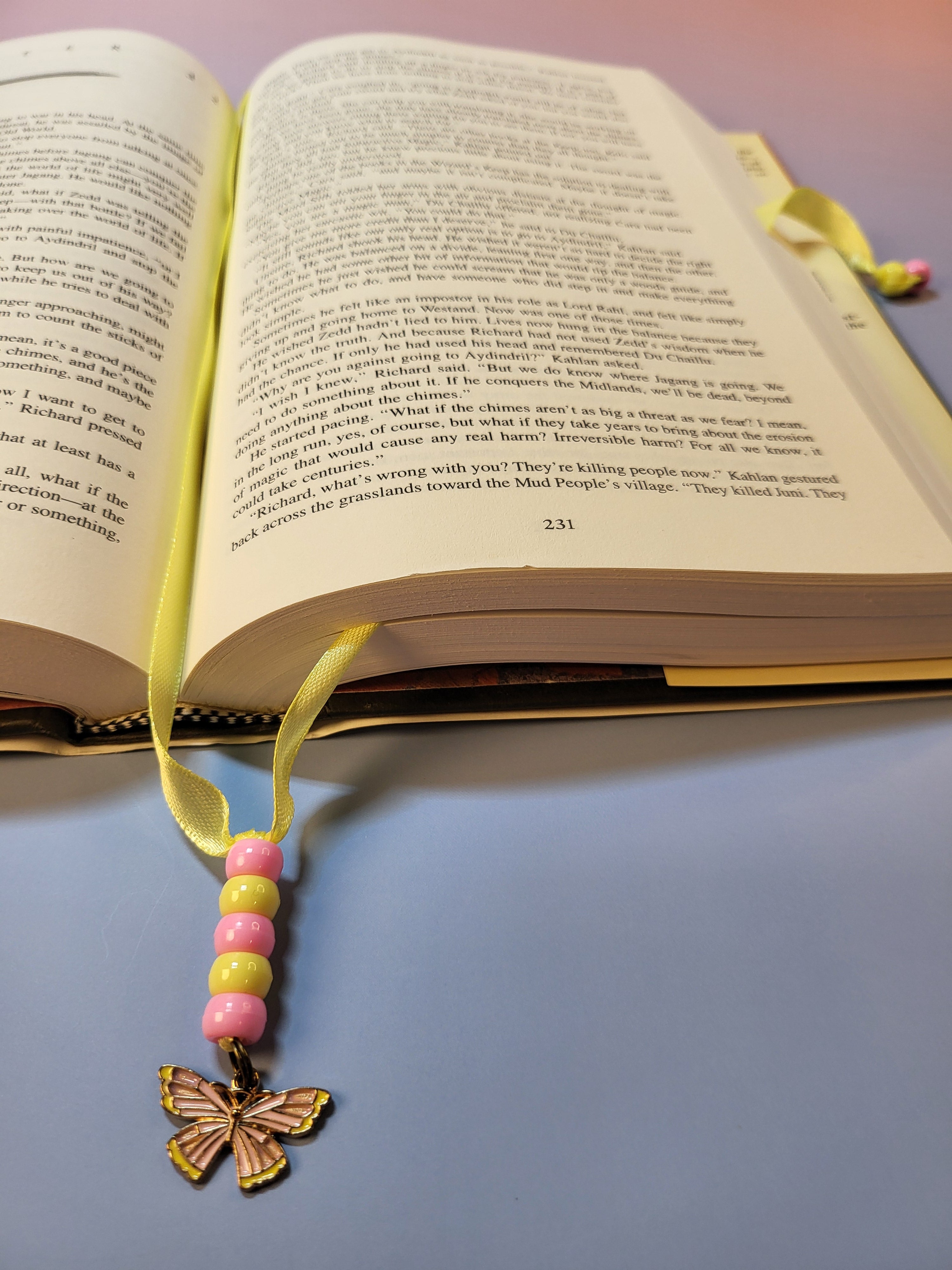 Pink and Yellow Butterfly Bookmark