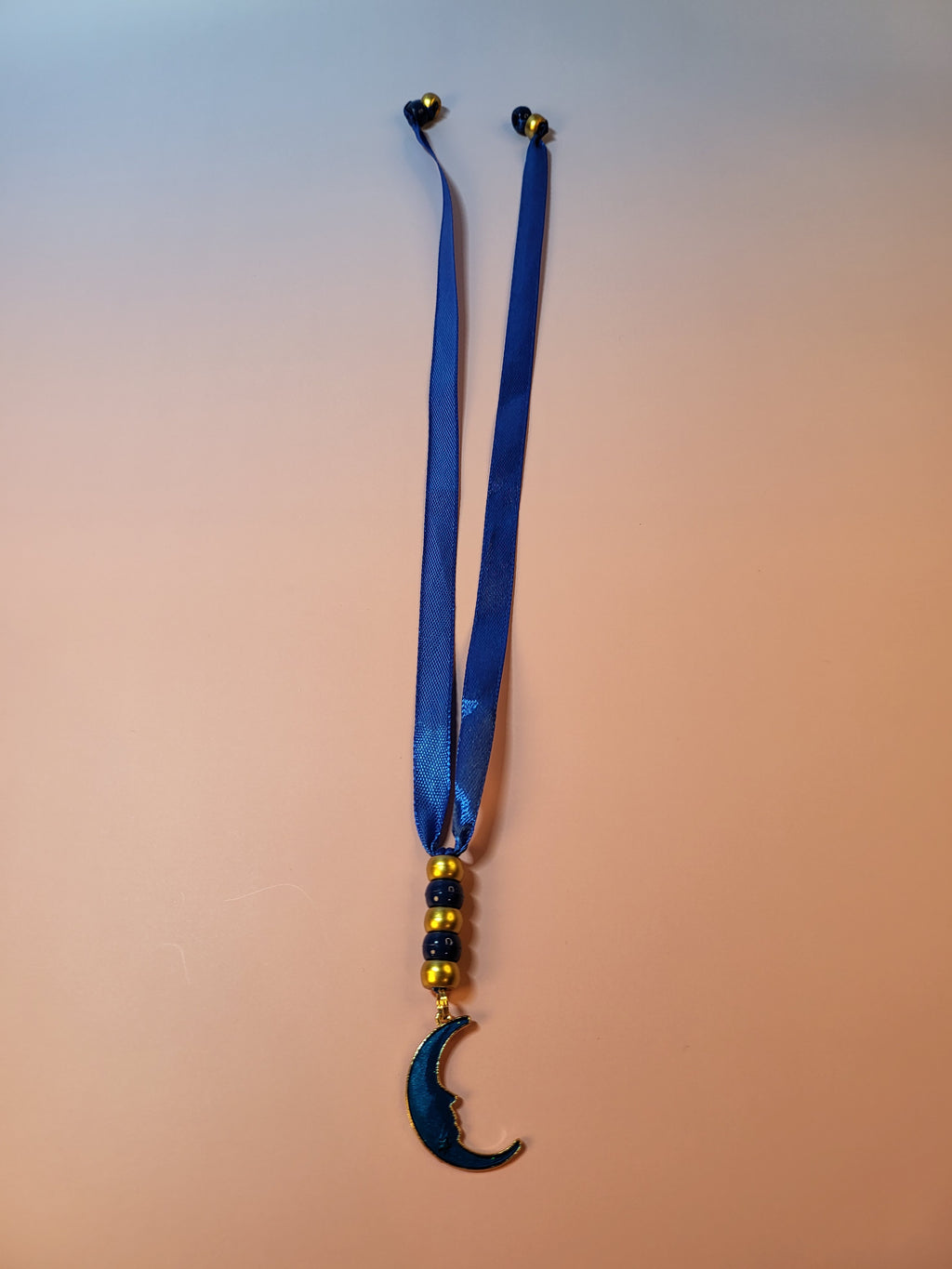 Blue Crescent Moon Charm Bookmark