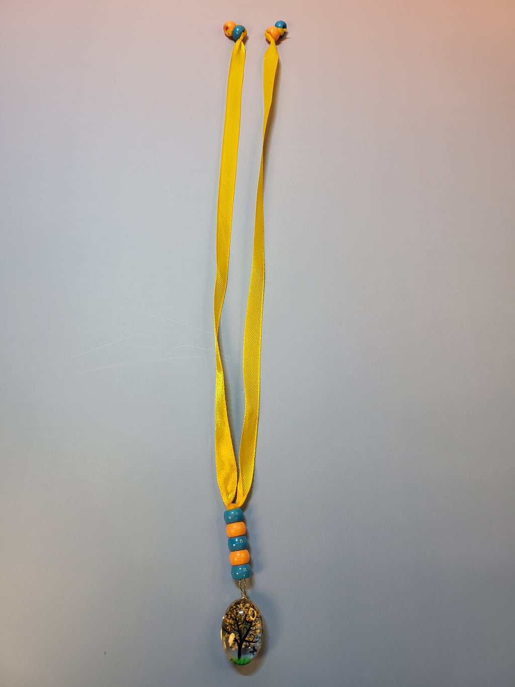 Glass Tear Drop Tree Scene Bookmark