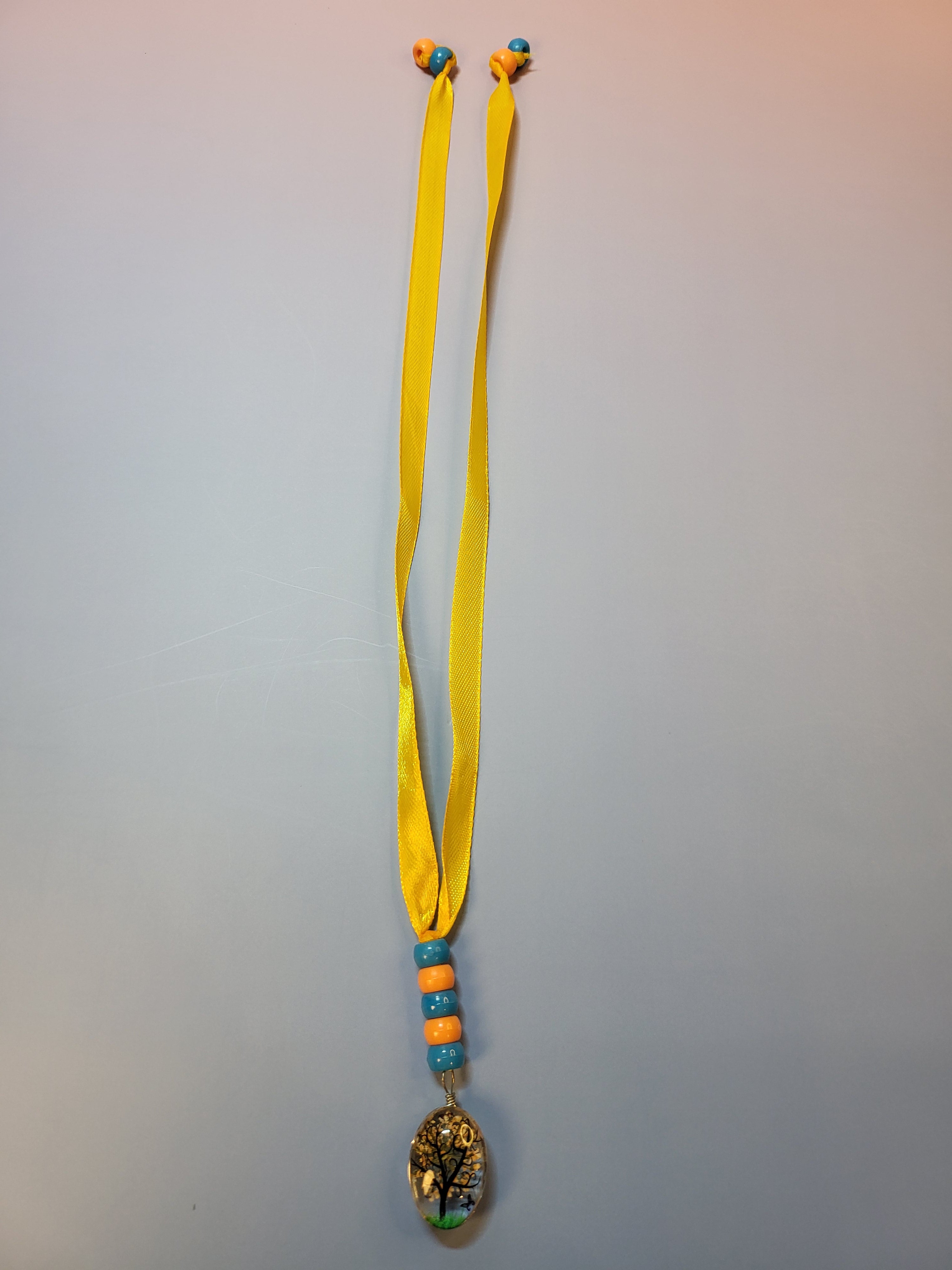 Glass Tear Drop Tree Scene Bookmark