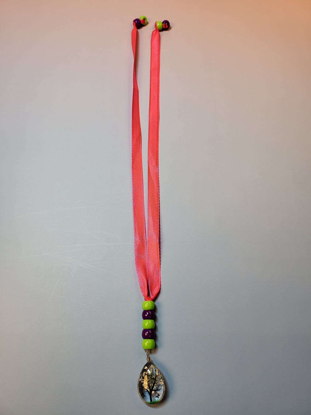 Glass Tear Drop Tree Scene Bookmark