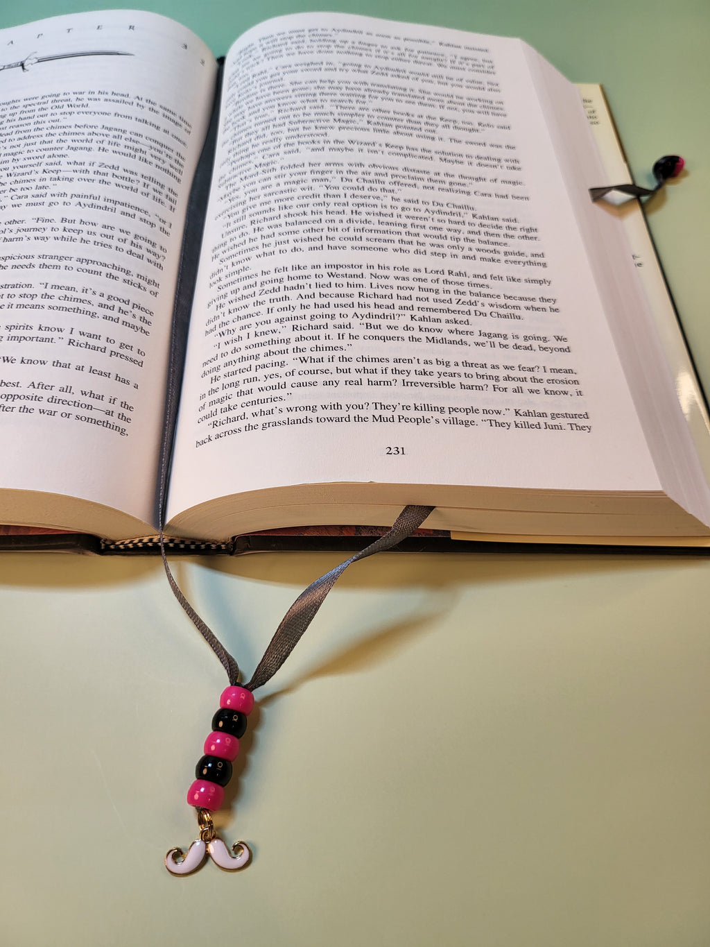 White Mustache Bookmark