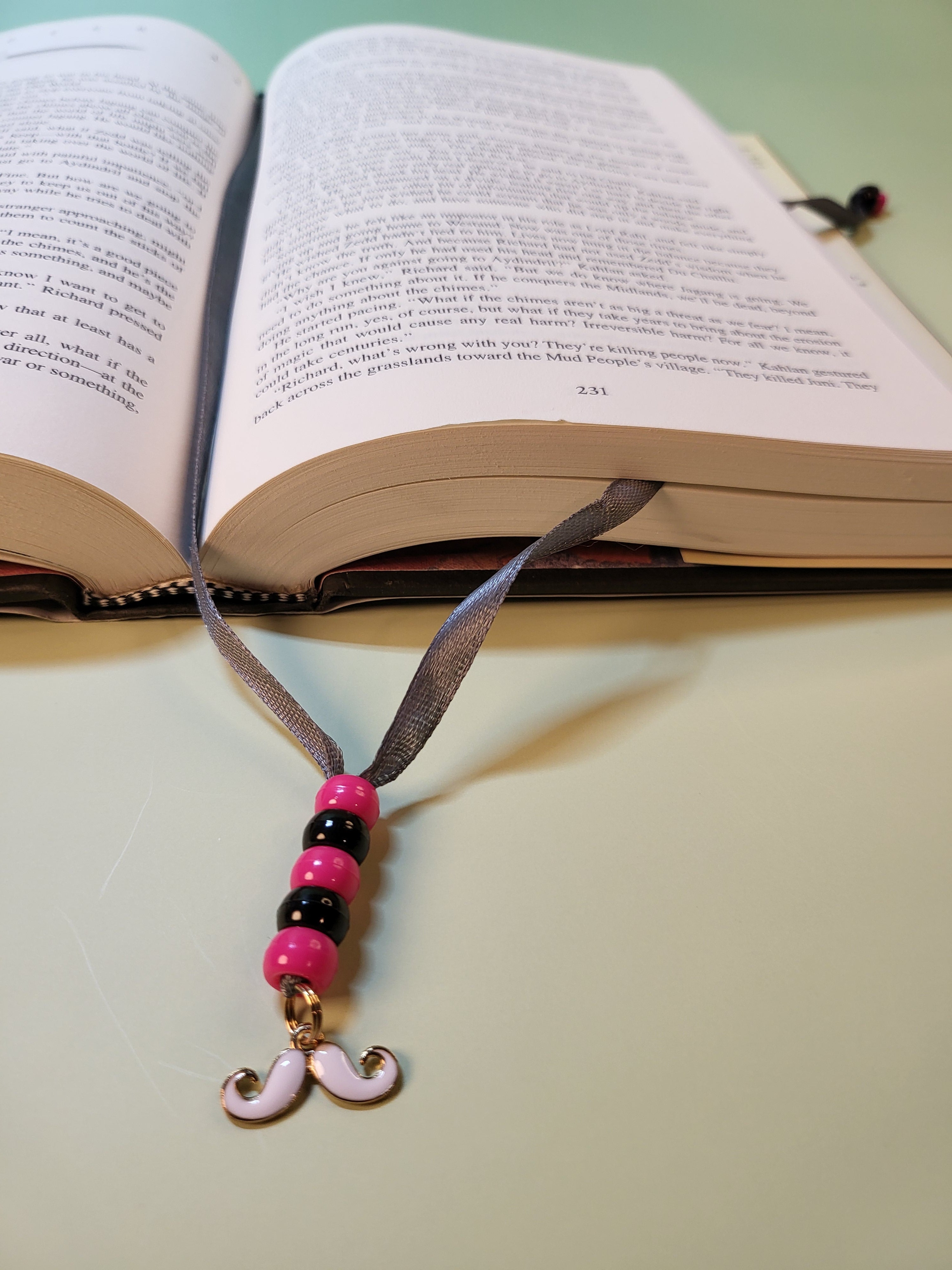 White Mustache Bookmark