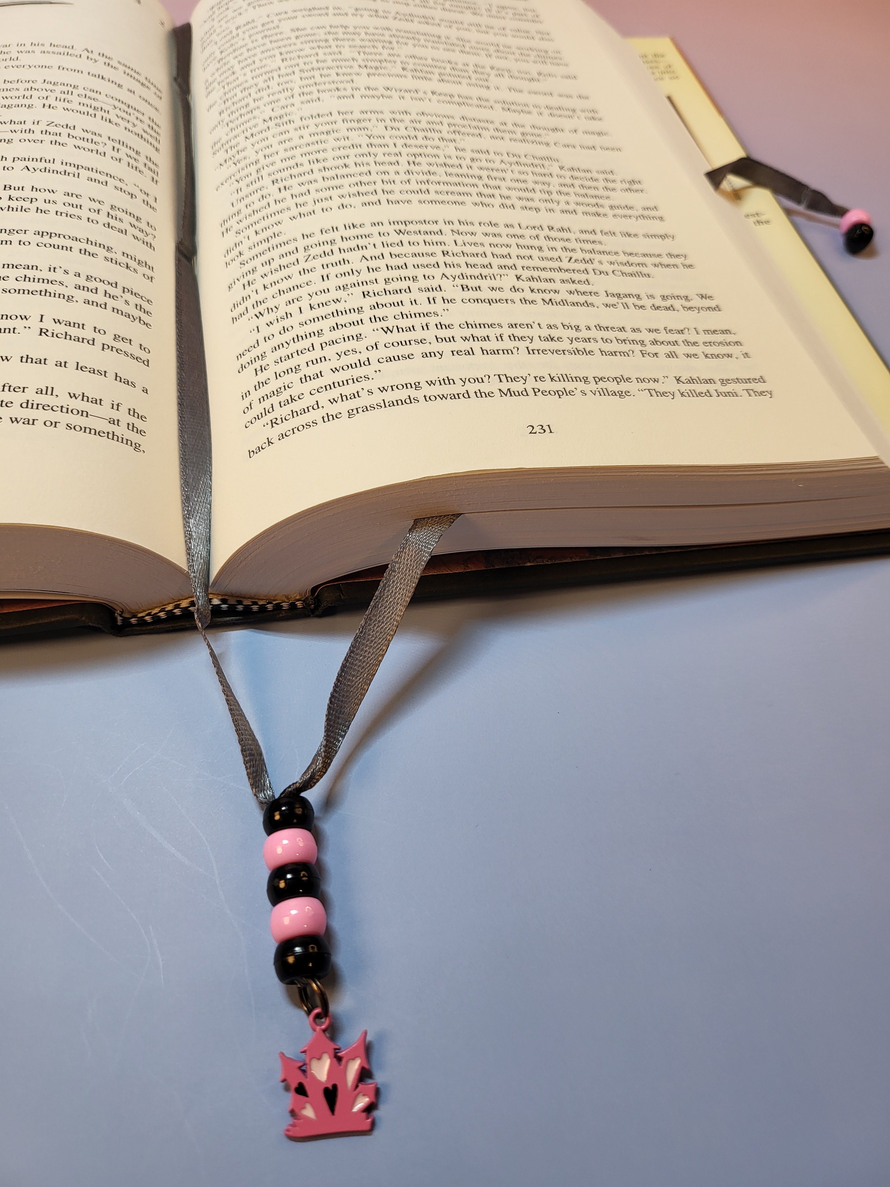 Pink Haunted House Bookmark